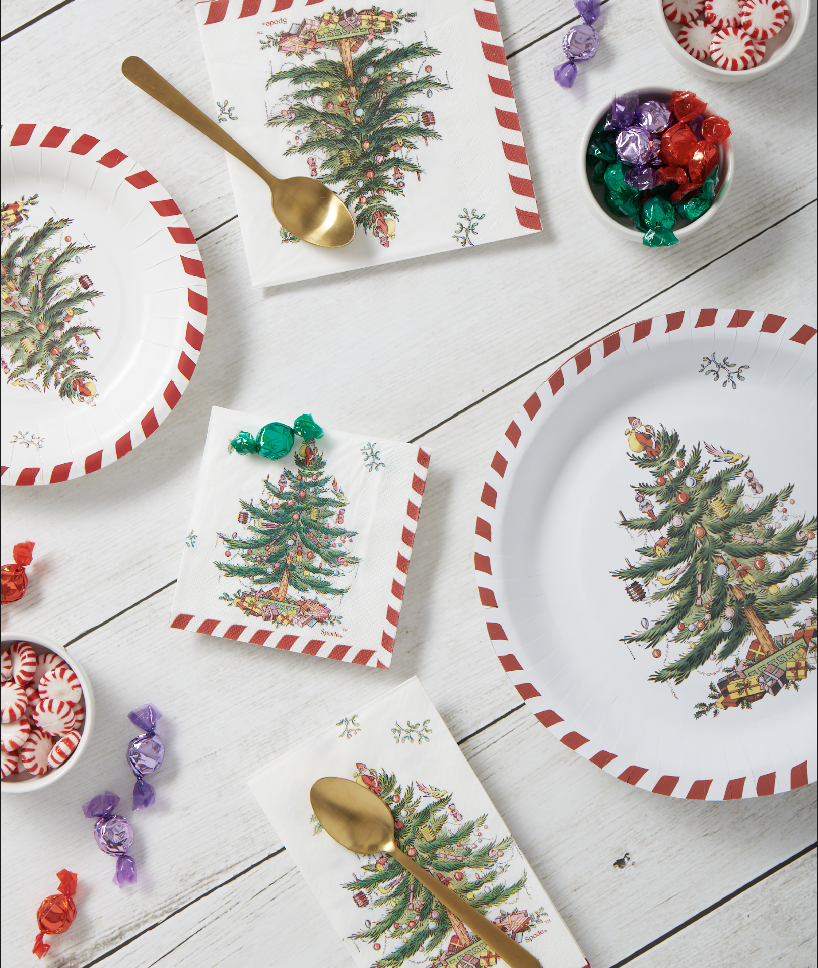 Candy Cane Christmas Tree Dinner Plate ( Paper / 8 Ct) image number null