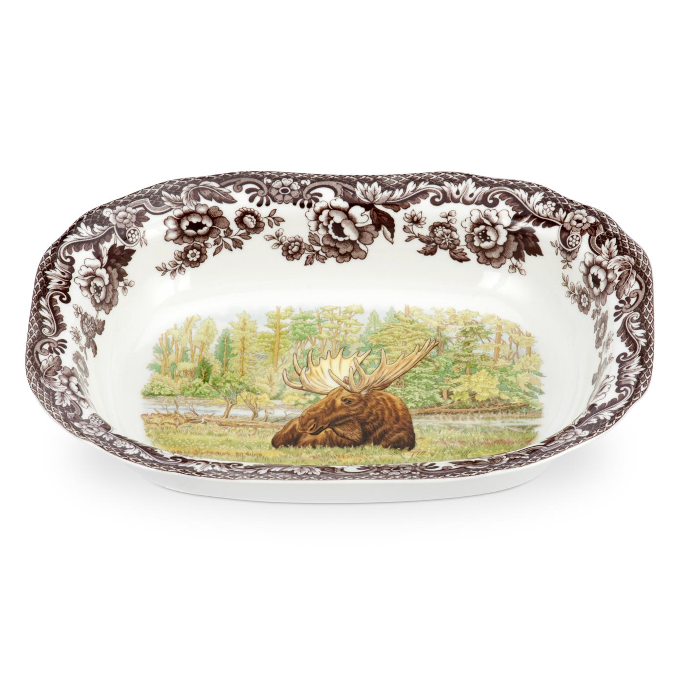 Woodland Open Vegetable Dish 9.5 Inch, Moose image number null