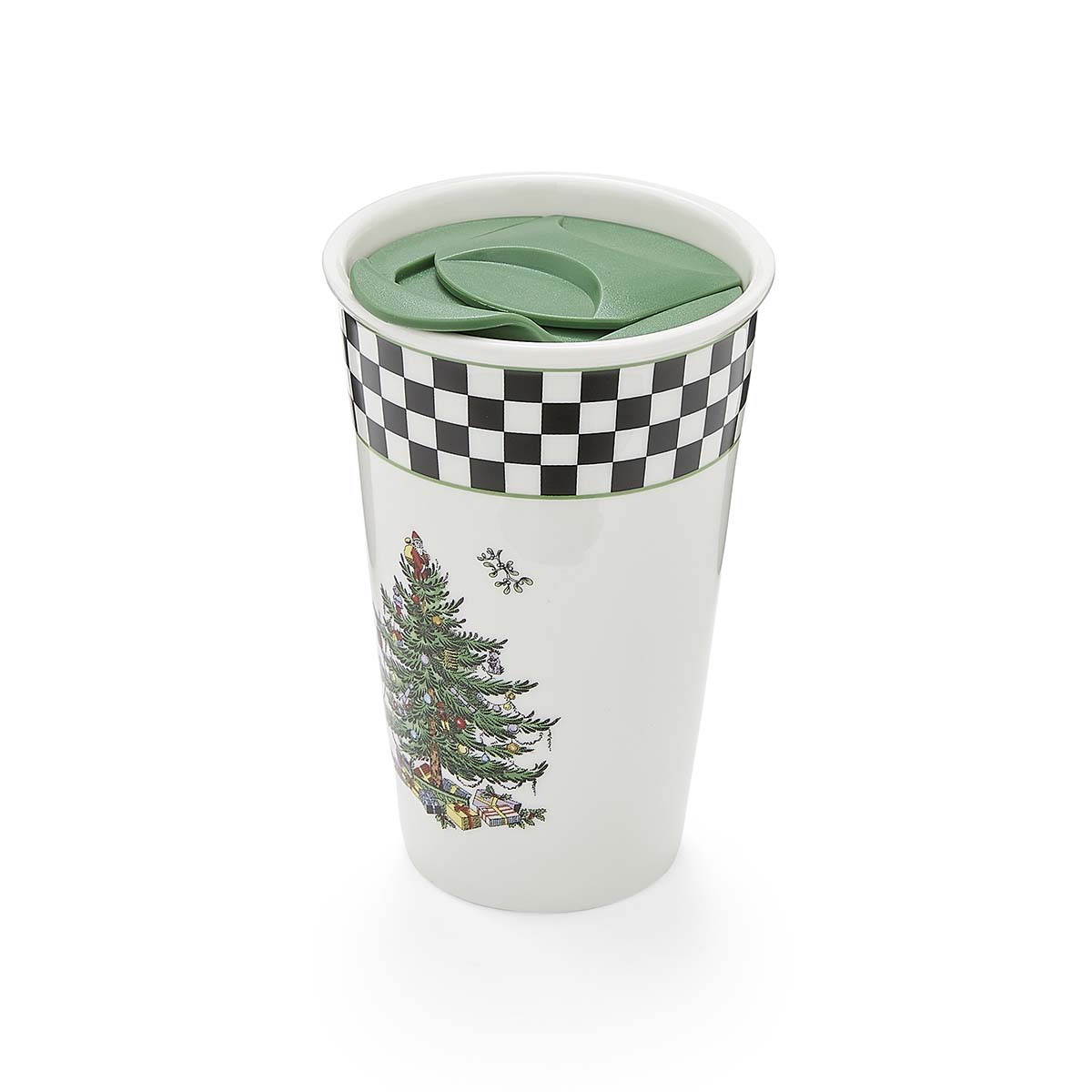 Christmas Tree Black & White Travel Mug image number null