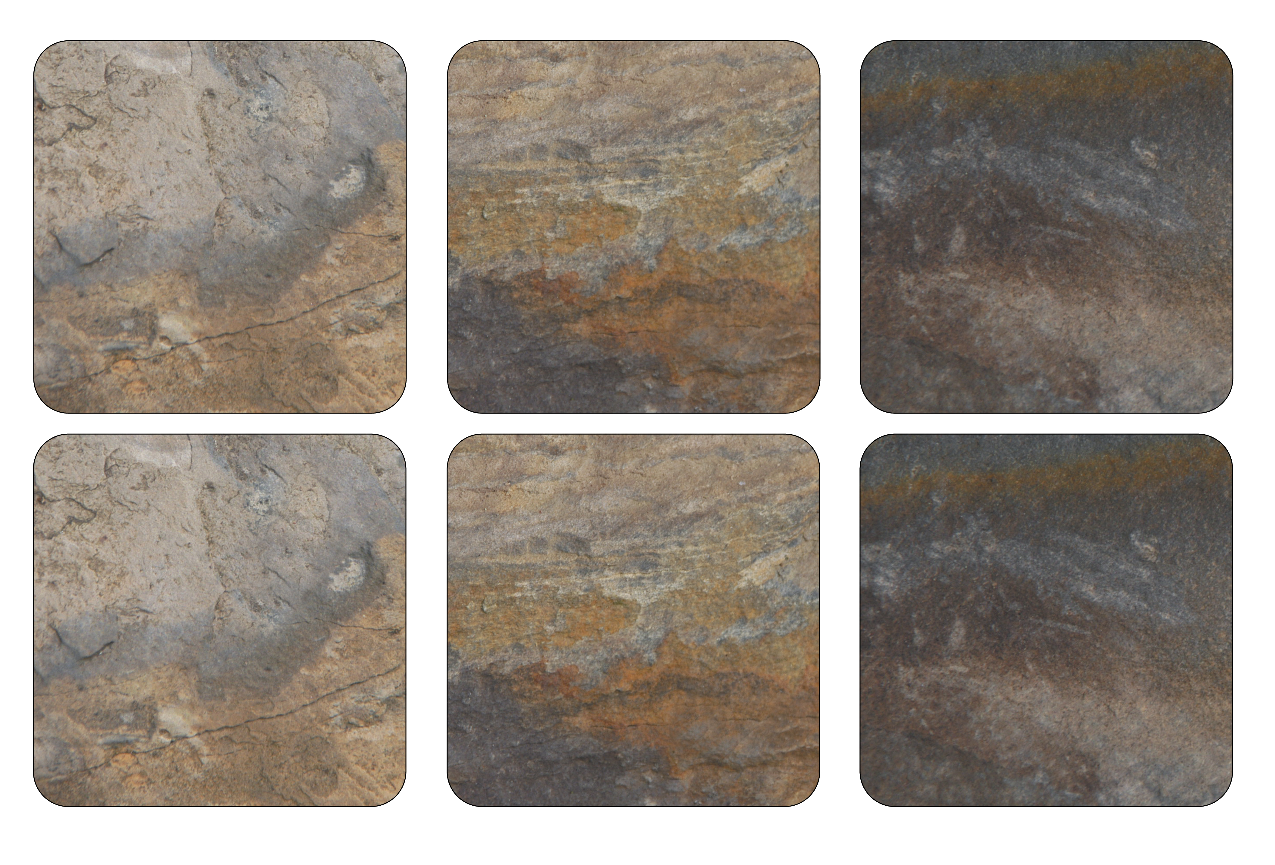 Earth Slate Coasters Set of 6 image number null