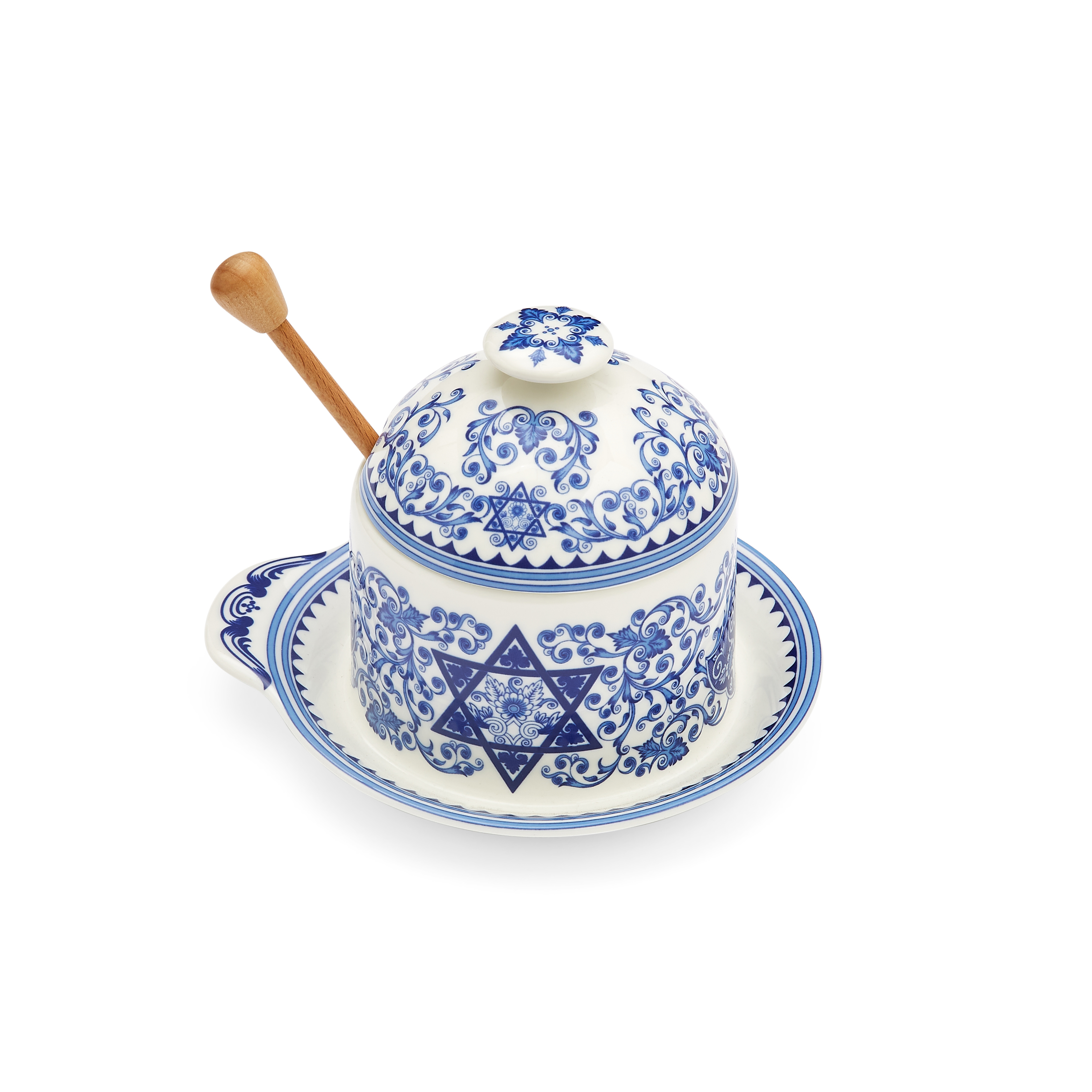 Judaica Honey Pot with Drizzler image number null