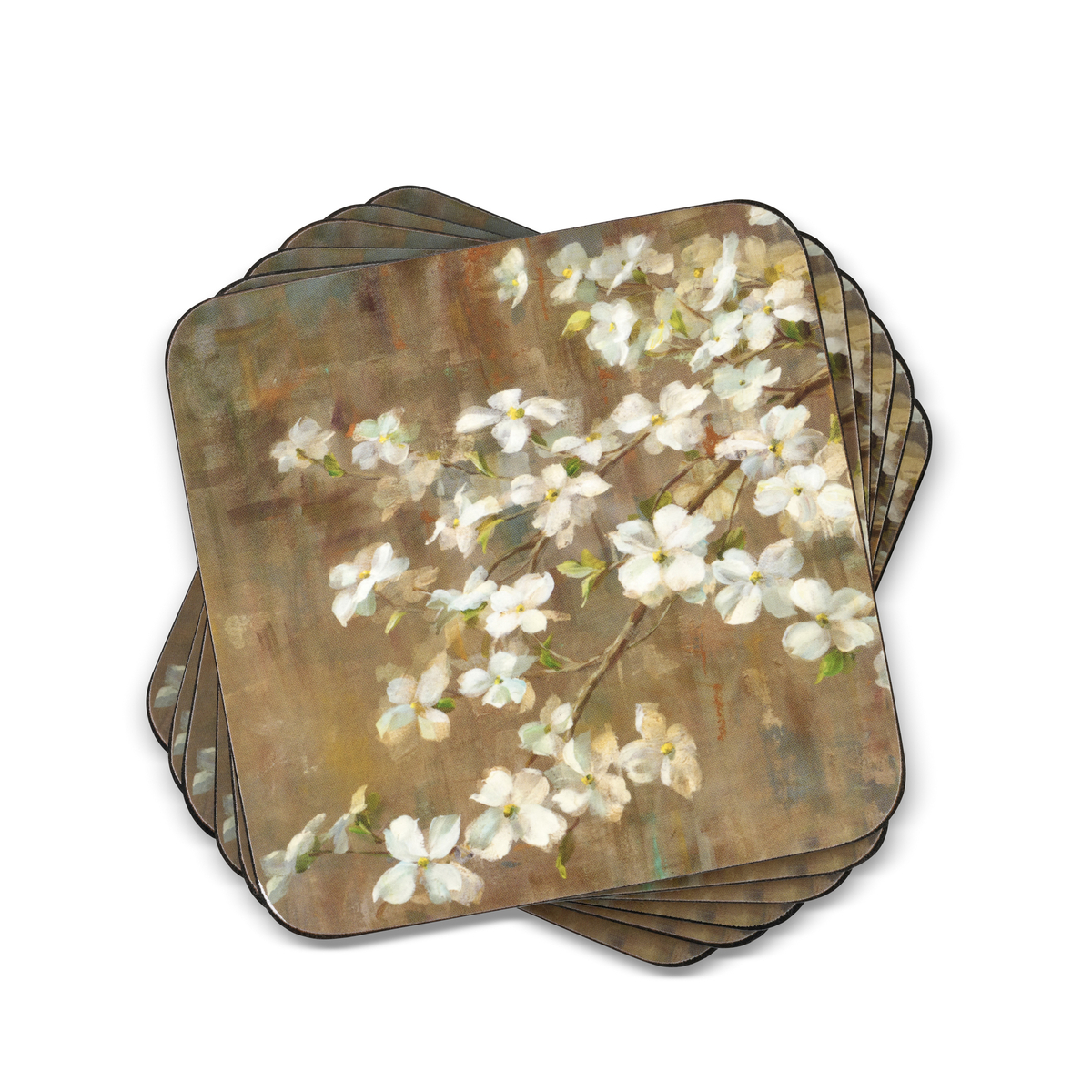 Dogwood in Spring Set of 6 Coasters image number null