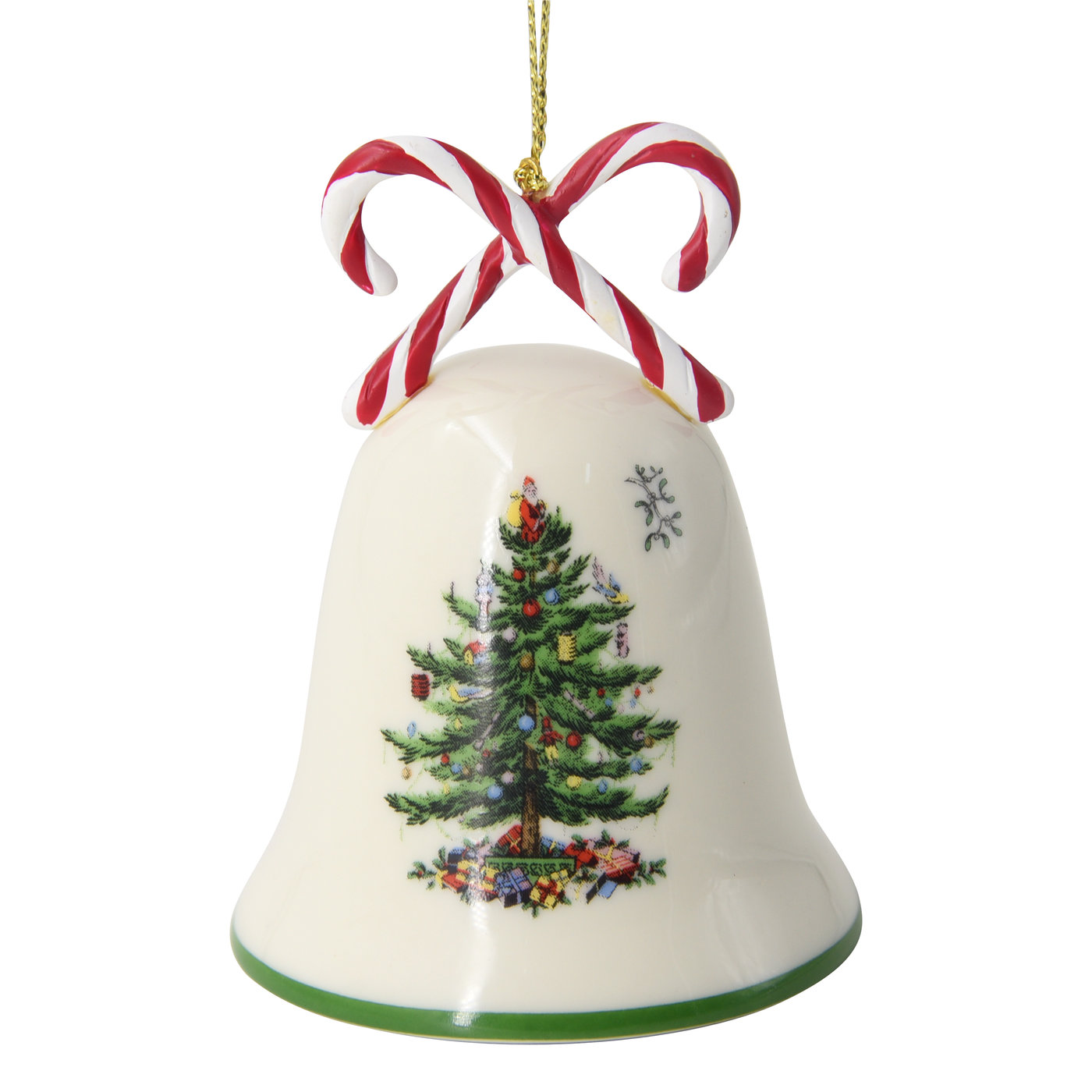 Christmas Tree Candy Cane Bell Ornament image number null