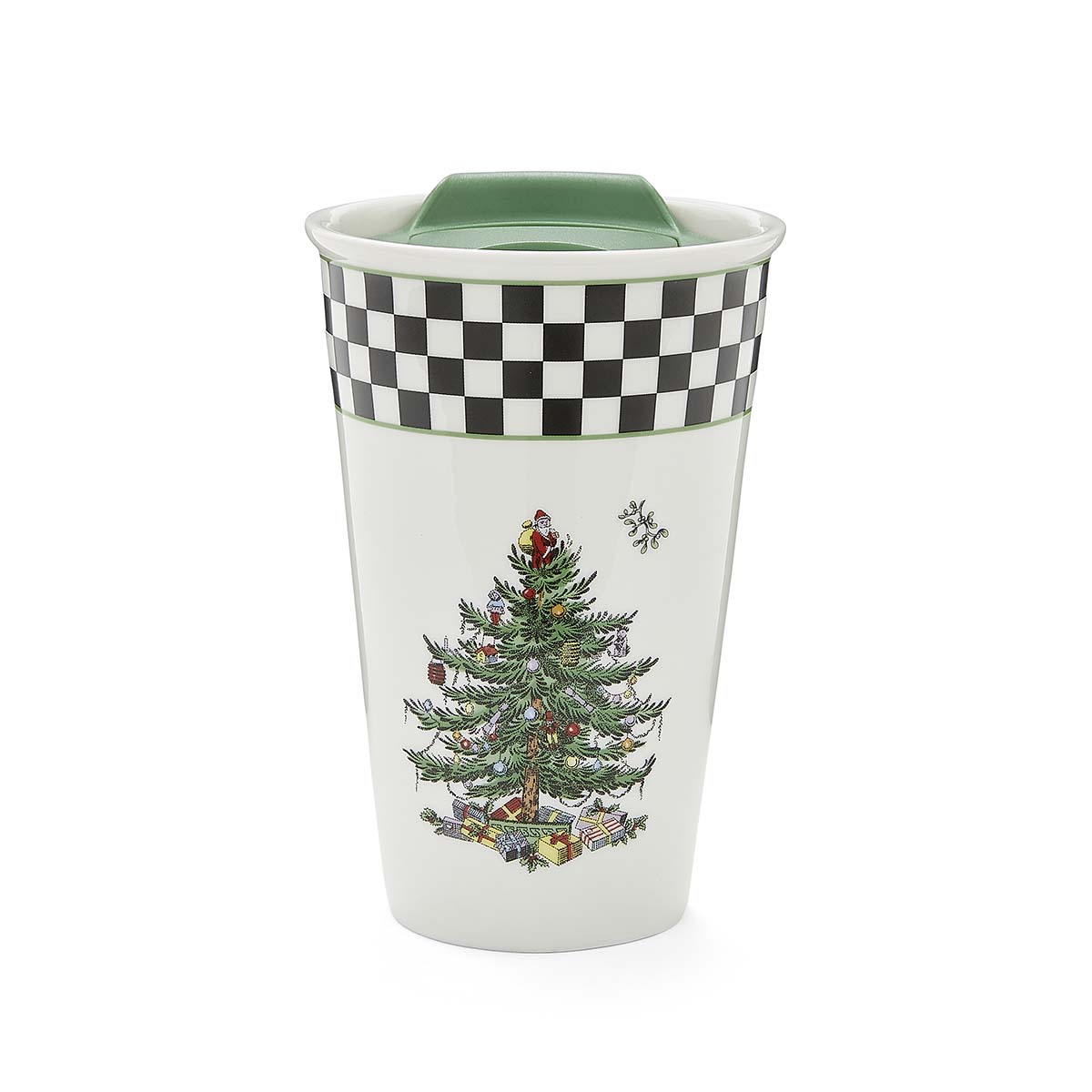 Christmas Tree Black & White Travel Mug image number null