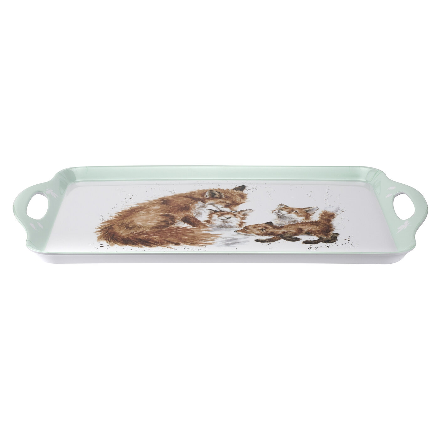 Wrendale Designs Bedtime Kiss Large Melamine Handled Tray (Fox) image number null