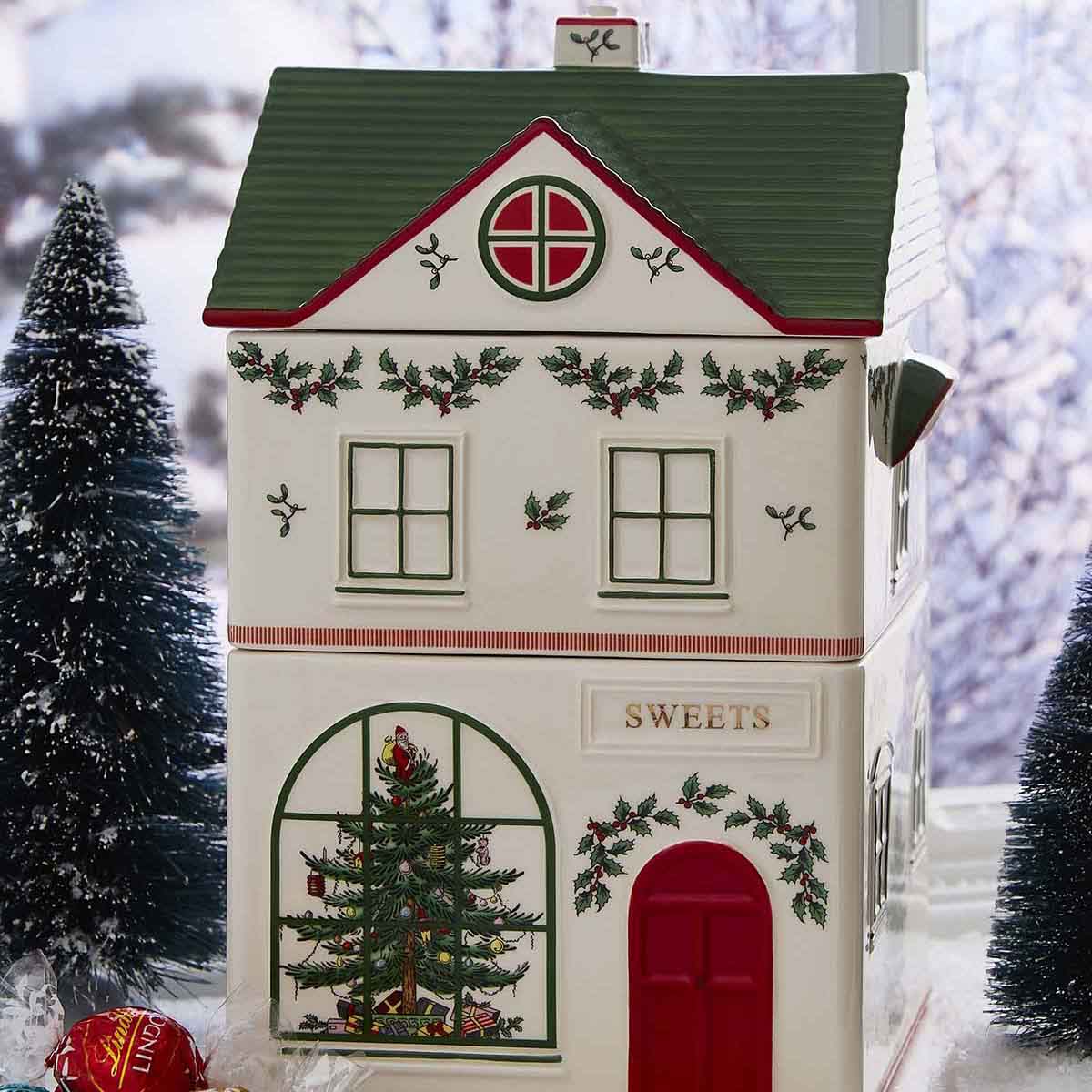 Christmas Tree Village Stacking Canister image number null