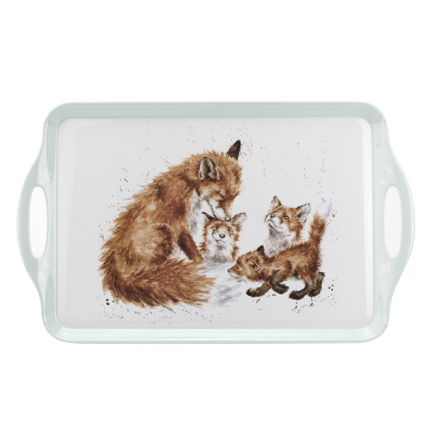 Wrendale Designs Bedtime Kiss Large Melamine Handled Tray (Fox) image number null