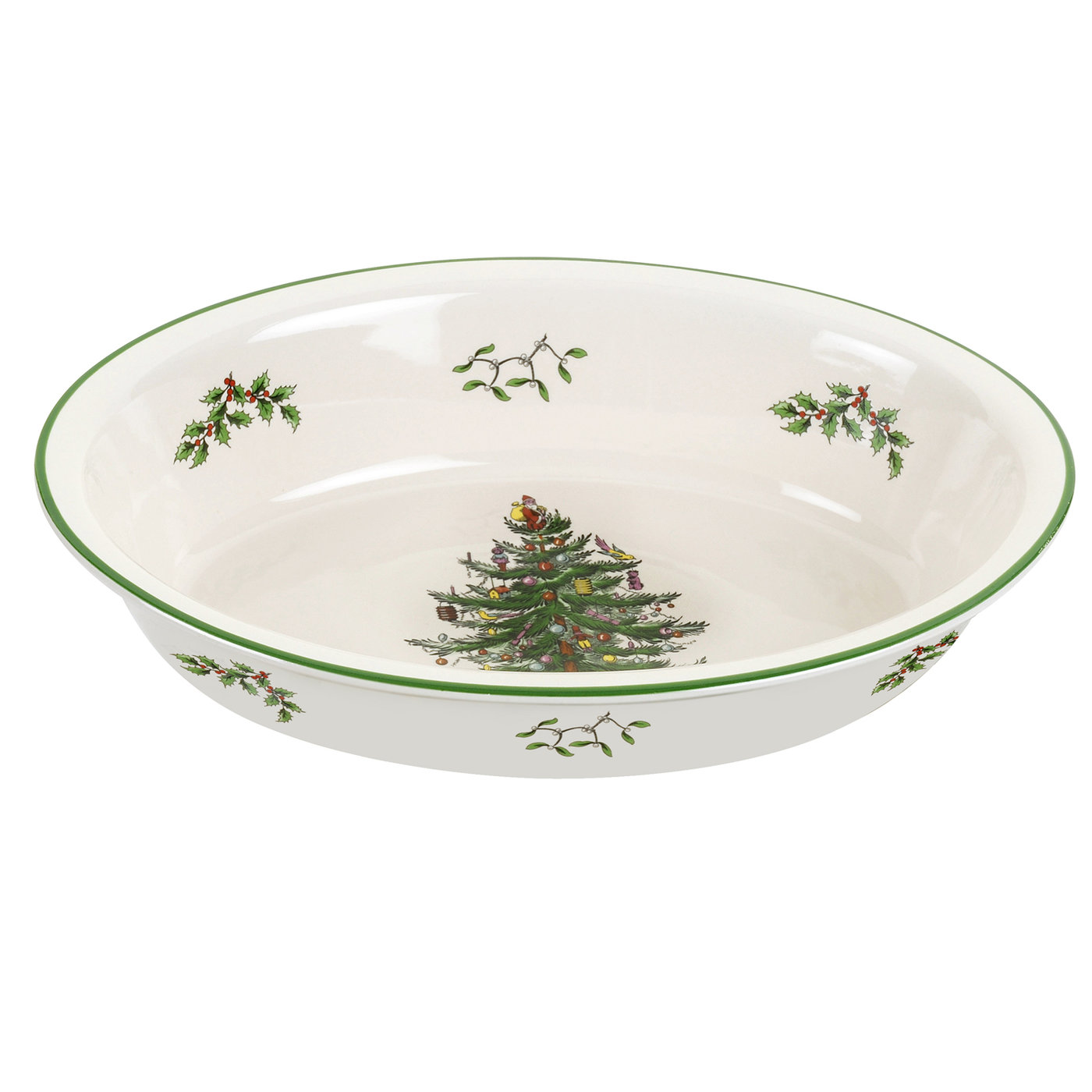 Christmas Tree Oval Rimmed Dish image number null