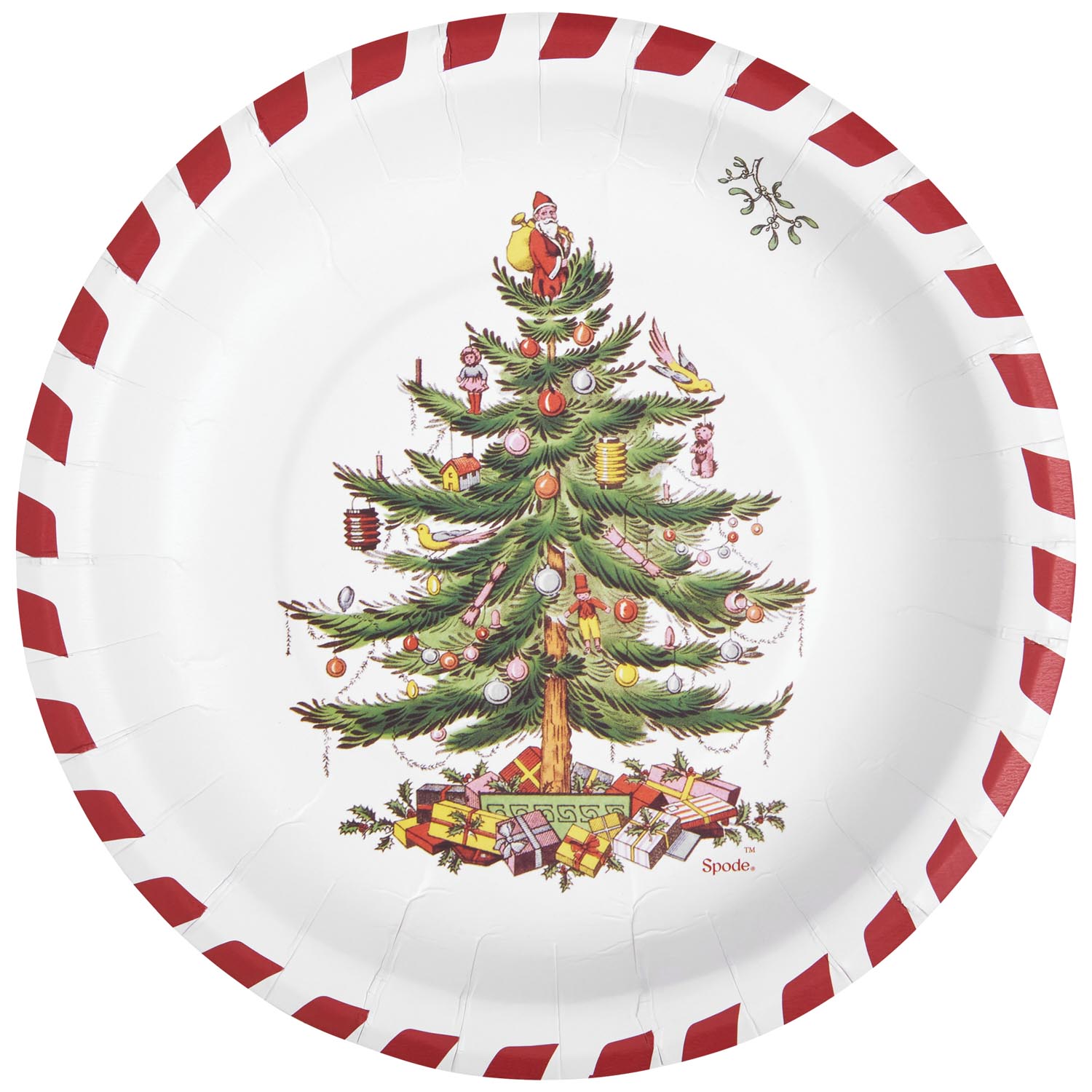 Candy Cane Christmas Tree Paper Lunch Plate image number null