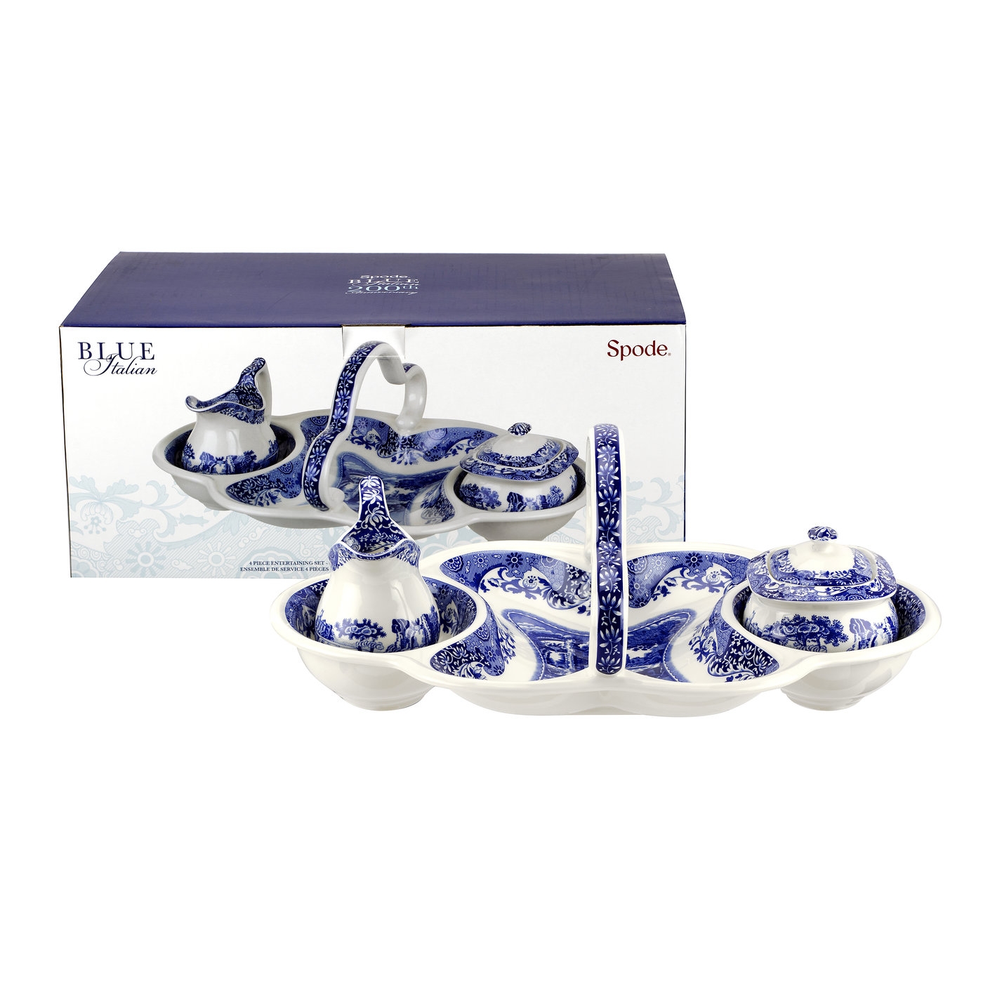 Spode Blue Italian 200th Anniversary 4 Piece Entertaining Set Spode