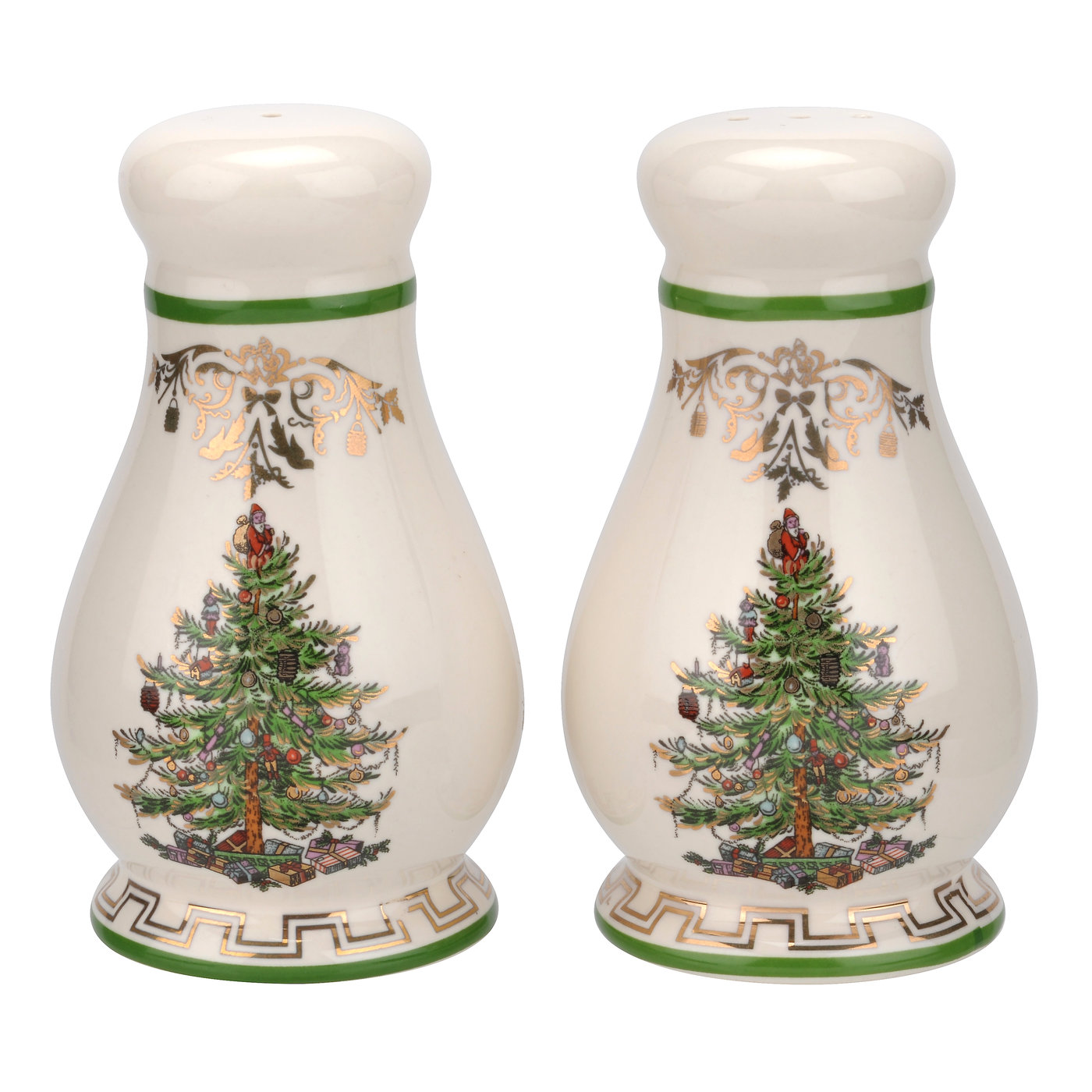 Christmas Tree Gold 4 Inch Salt and Pepper Shaker image number null