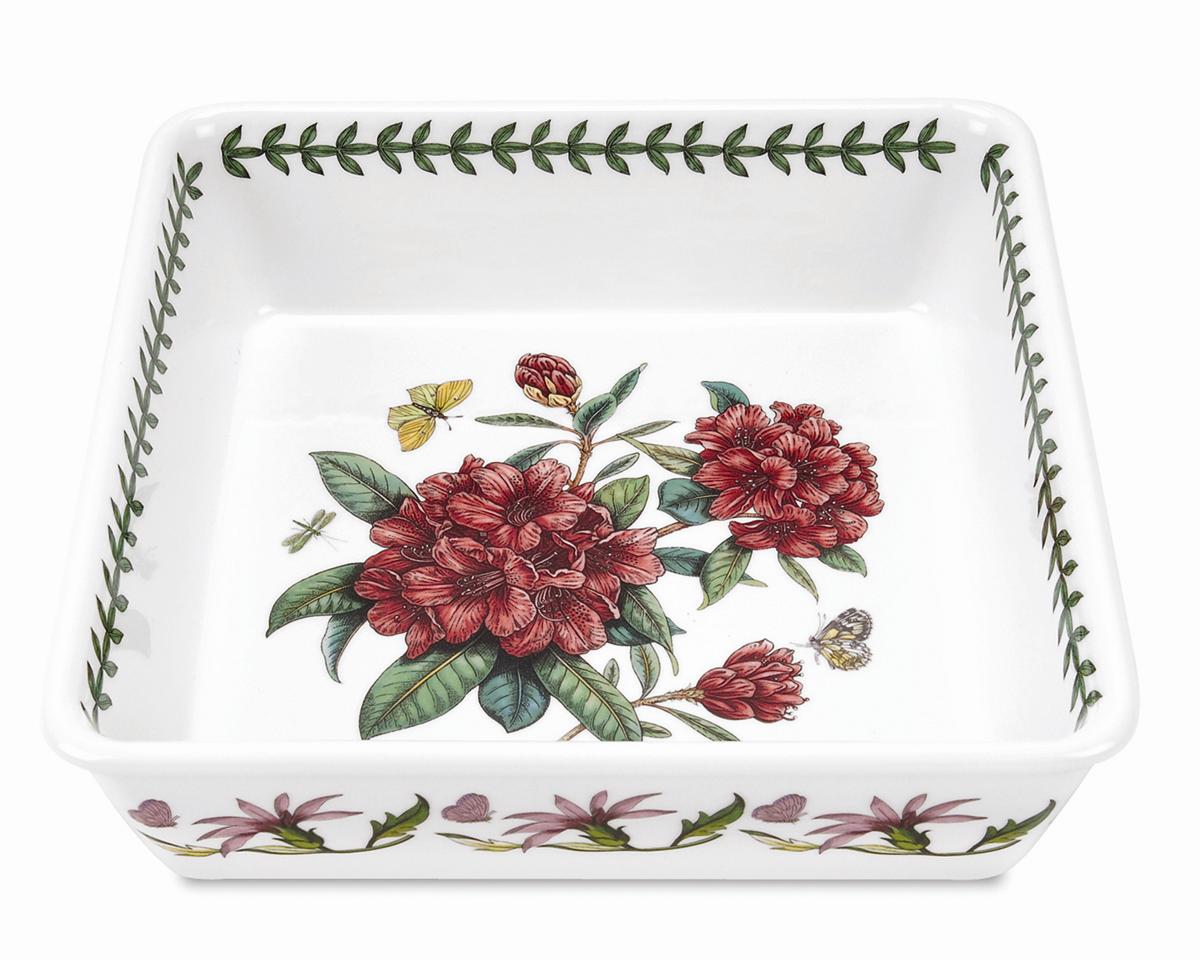 Botanic Garden 10 Inch Square Dish (Rhododendron) image number null