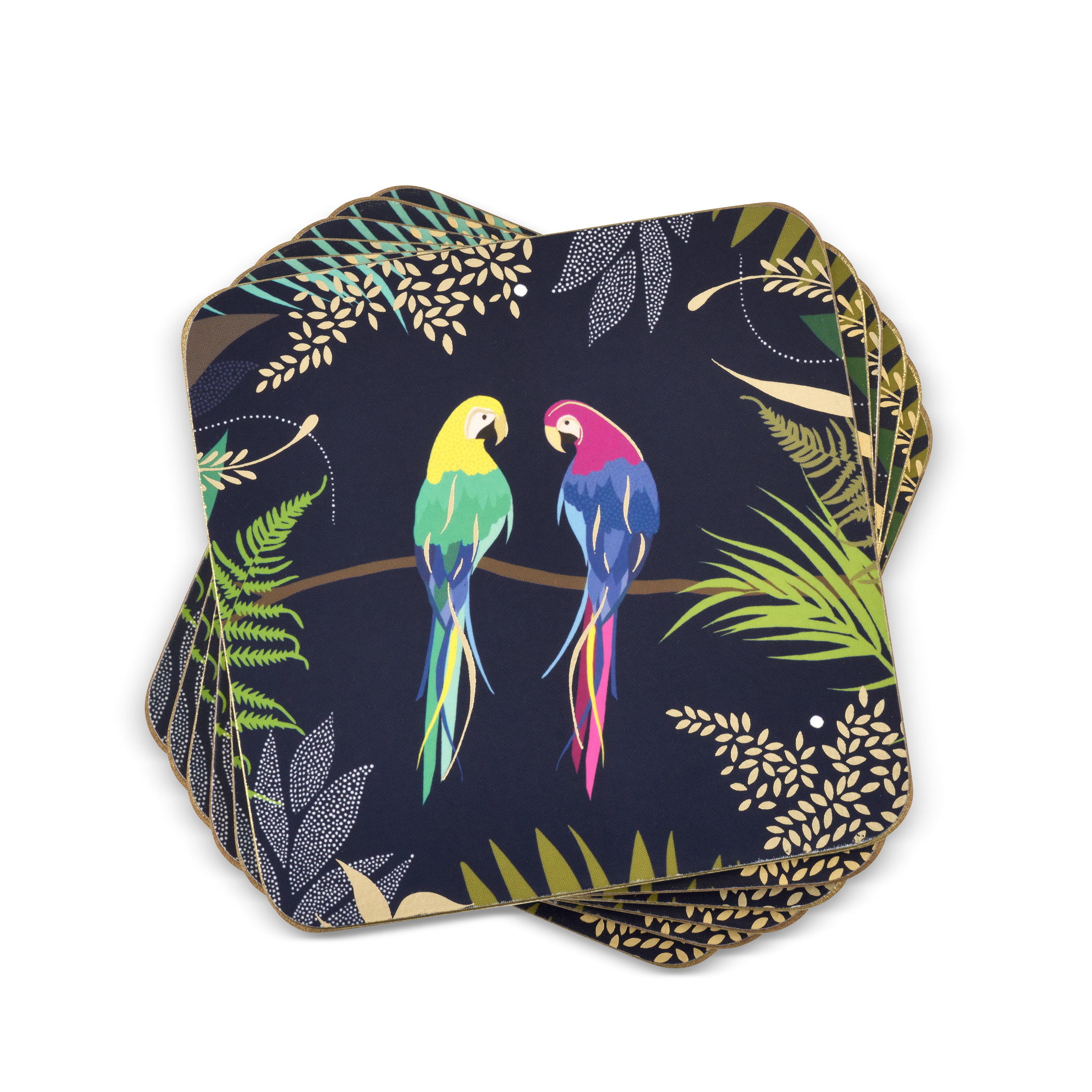 Sara Miller London Parrot Coasters Set of 6 image number null