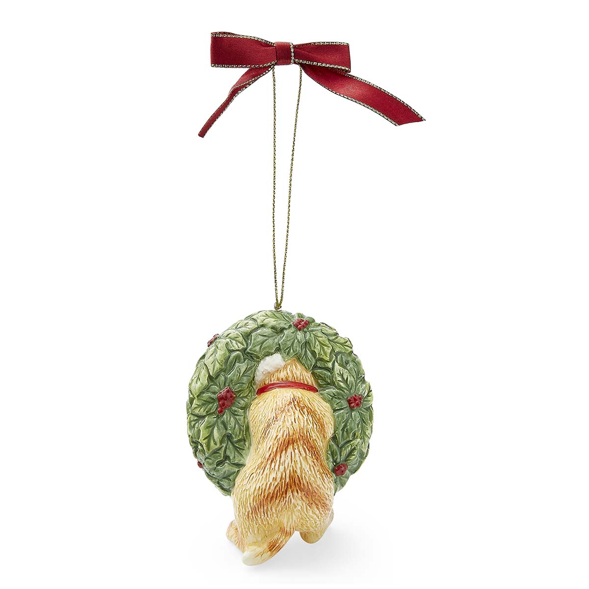 Christmas Tree Kittent In Wreath Ornament image number null