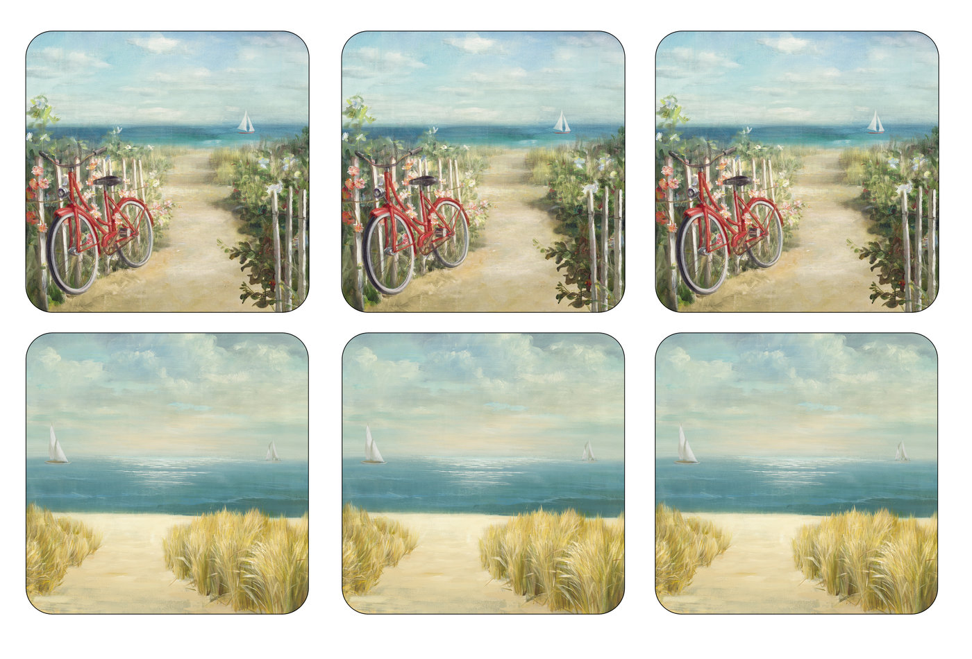 Summer Ride Coasters Set Of 6 image number null