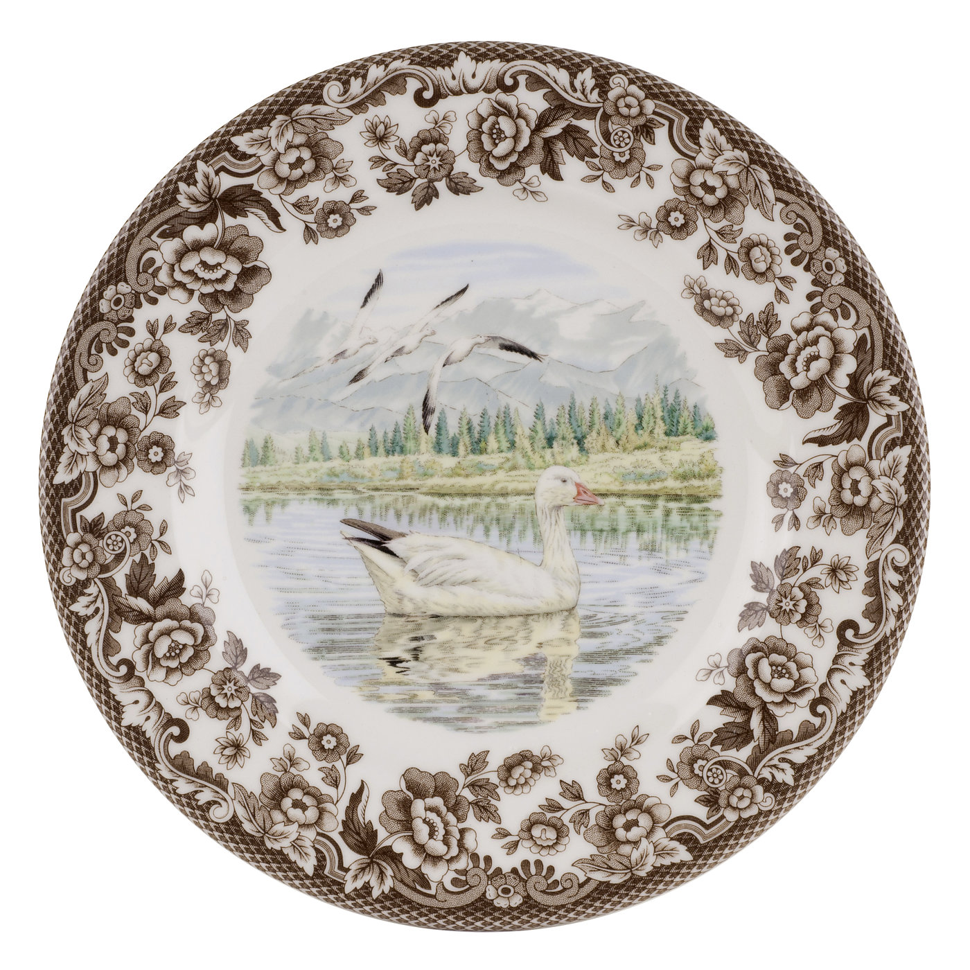 Spode Woodland Salad Plate 8 Inch (Snow Goose) image number null