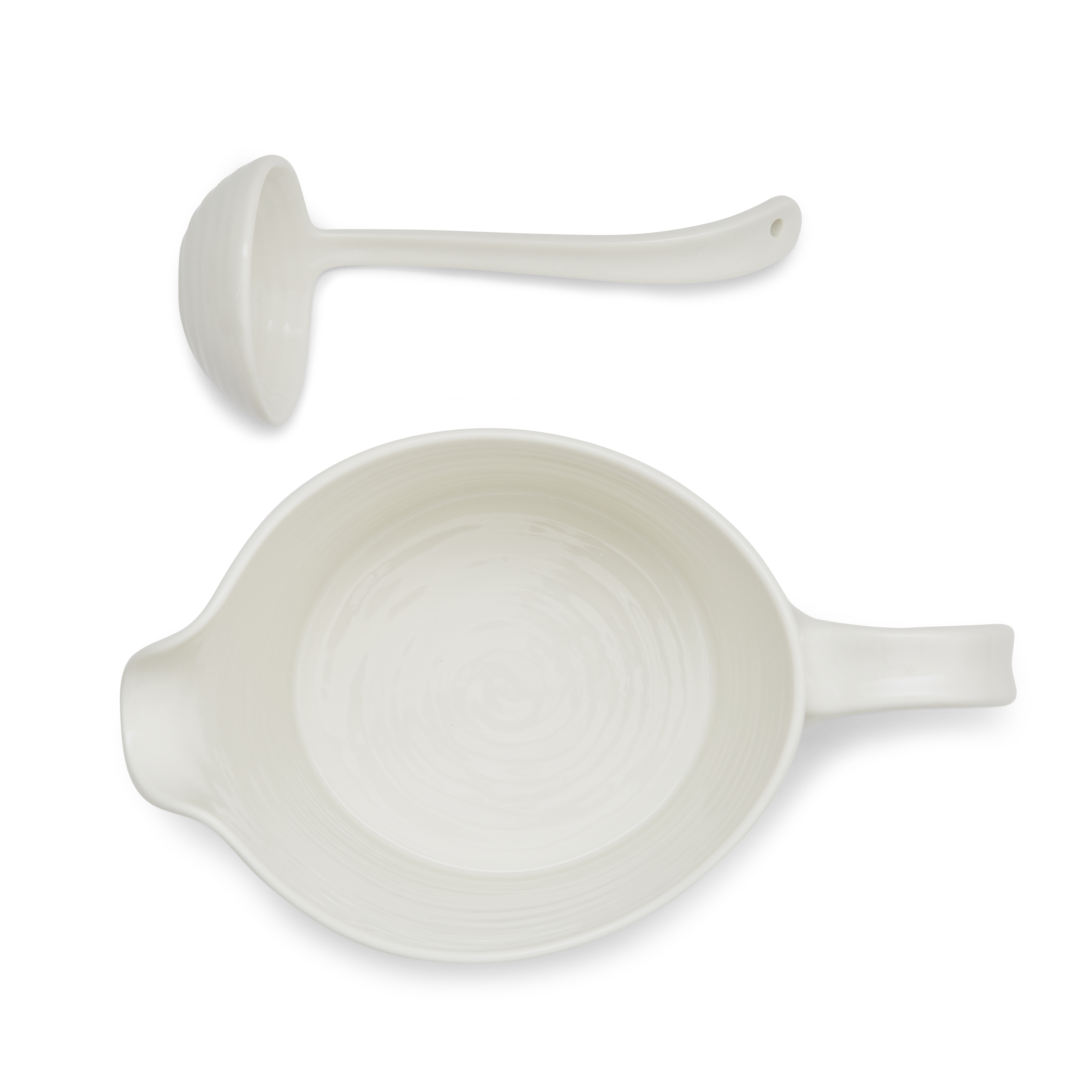 Sophie Conran White Mini Sauce Jug and Ladle Set image number null