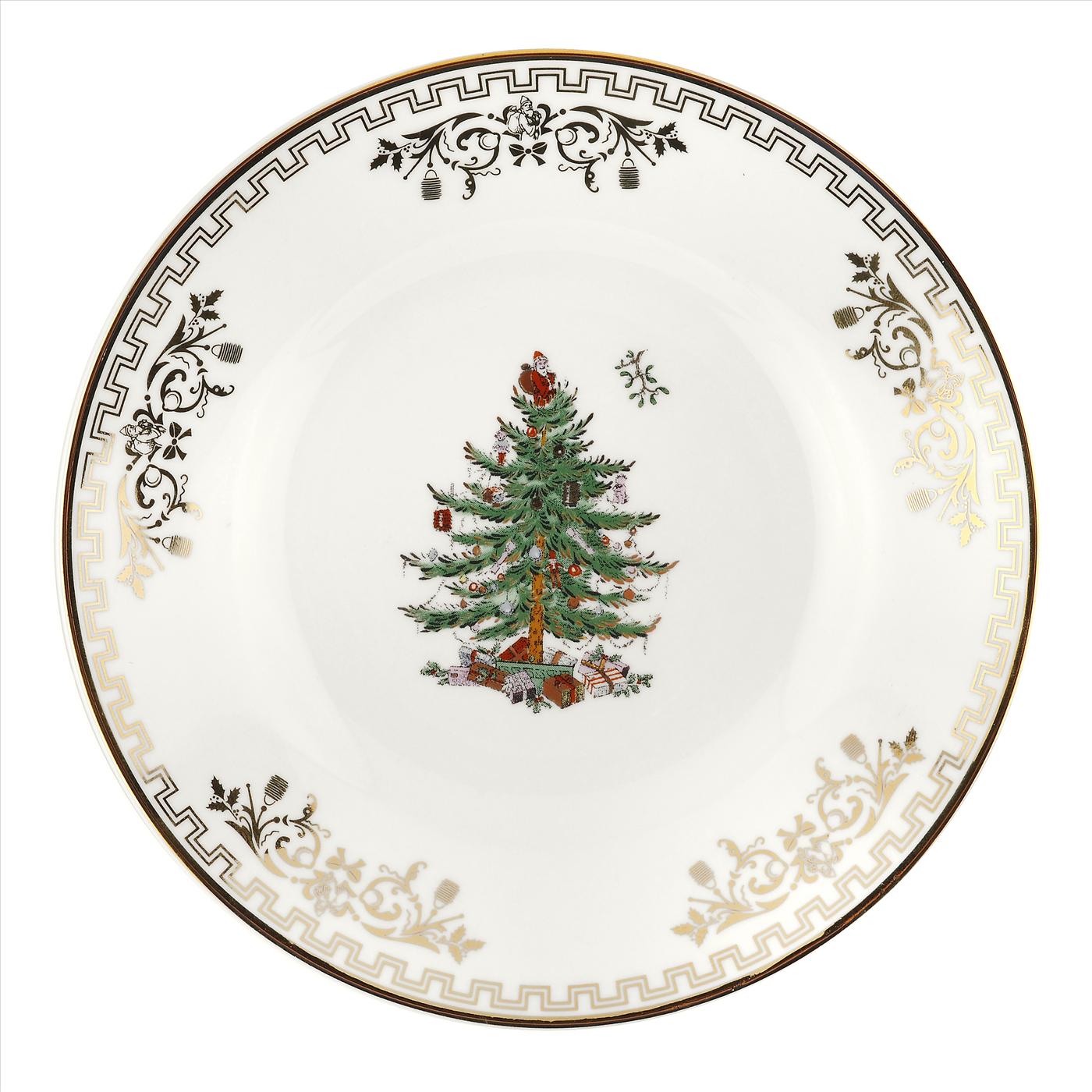 Christmas Tree Gold Bread and Butter Plates  Set of 4 image number null