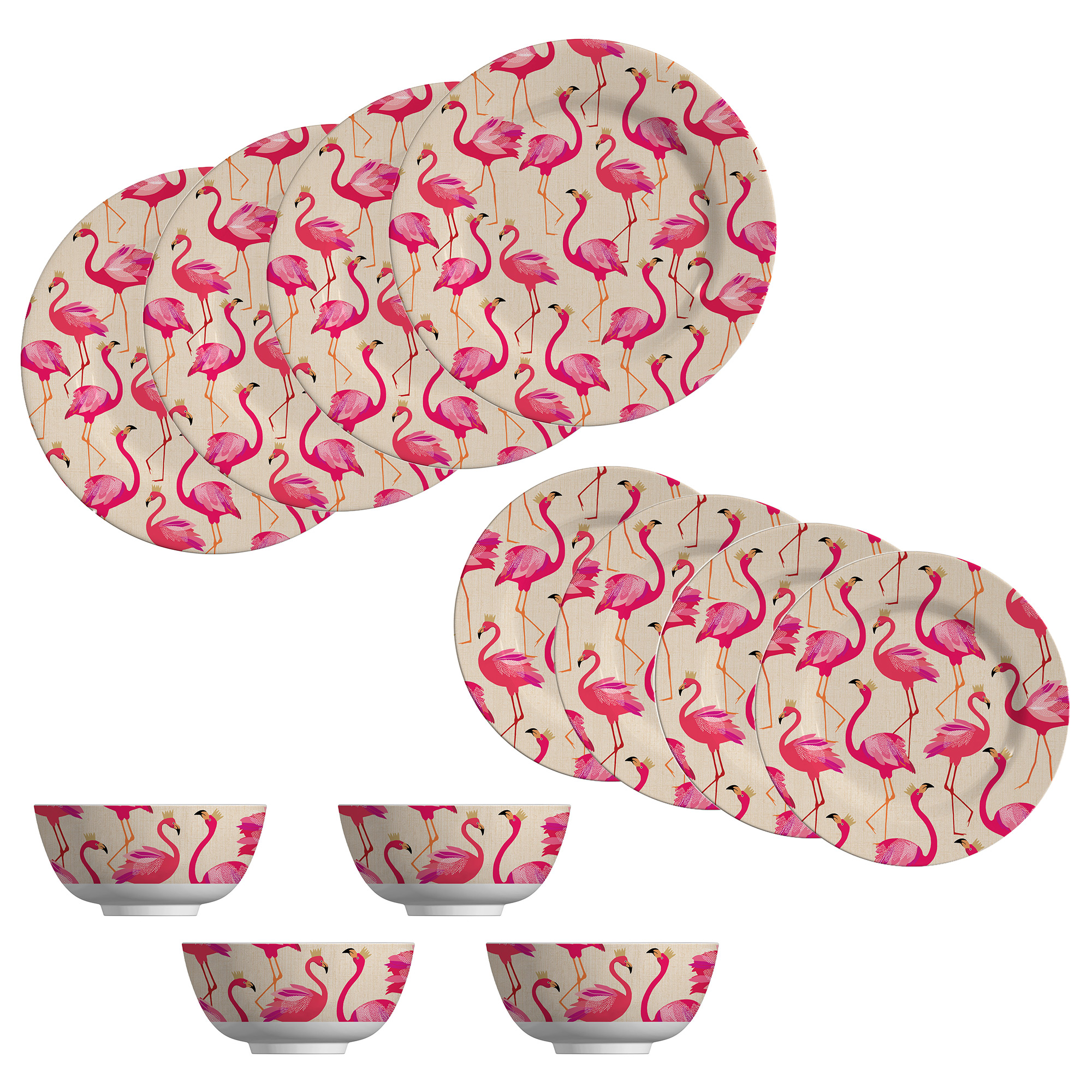 Sara Miller London Flamingo 12 Piece Melamine Set image number null