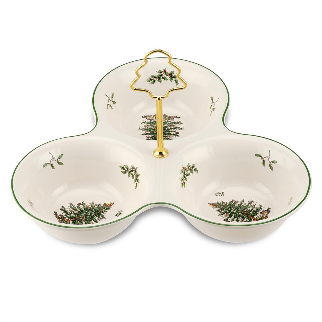 Christmas Tree 3-Section Server with Tree Handle image number null