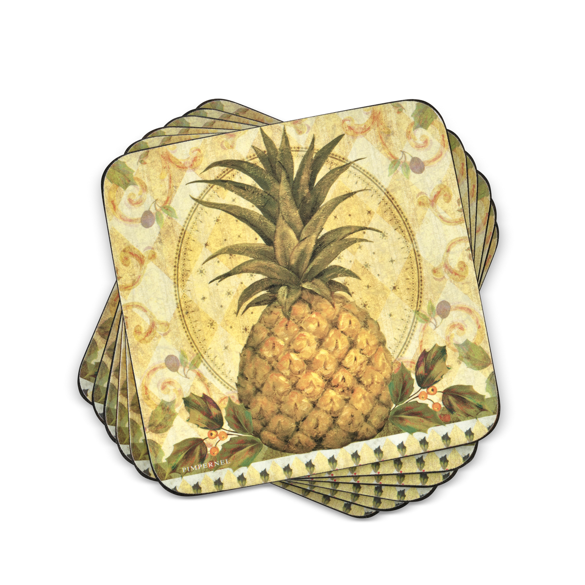 Golden Pineapple Coasters Set of 6 image number null