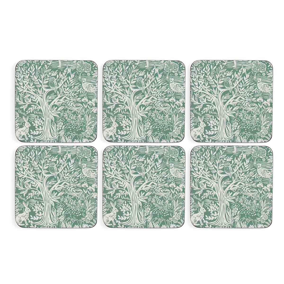 Tapestry Sage Set of 6 Coasters image number null