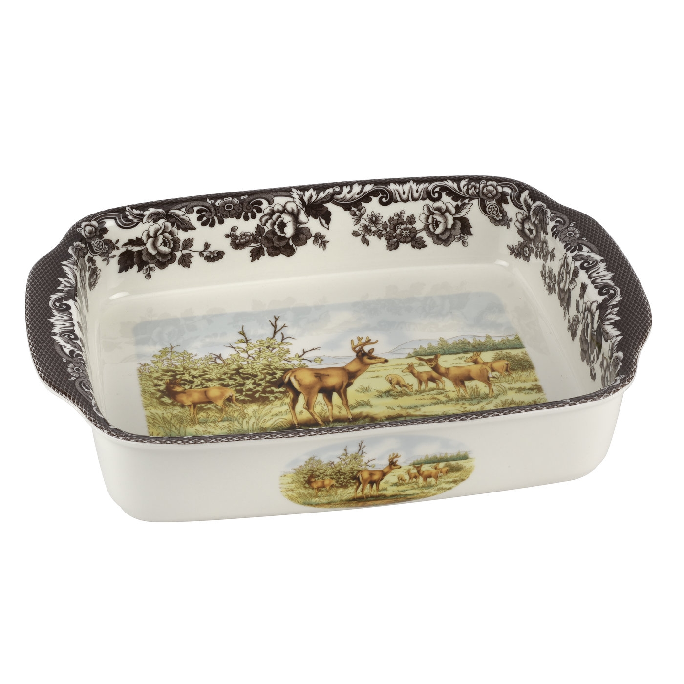 Woodland Handled Lasagne Dish 15 Inch, Mule Deer image number null