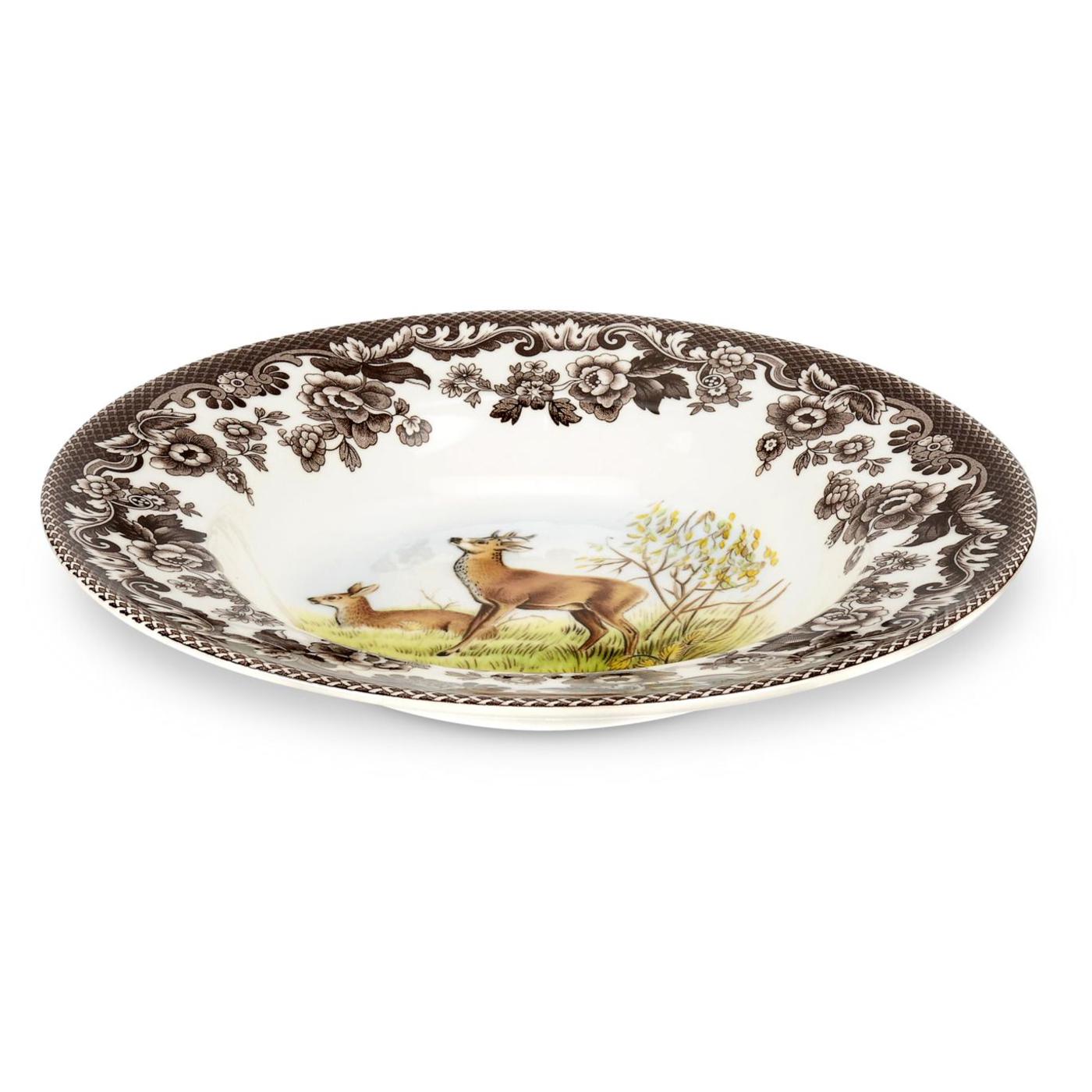 Woodland Deer Motif Soup Plate image number null