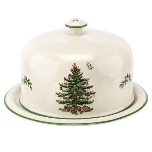 Christmas Tree 2 Piece Serving Platter with  Dome image number null