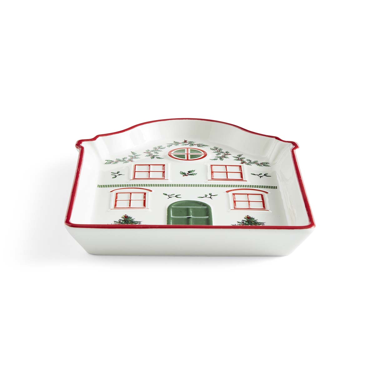 Christmas Tree Village Red Tidbit Tray image number null