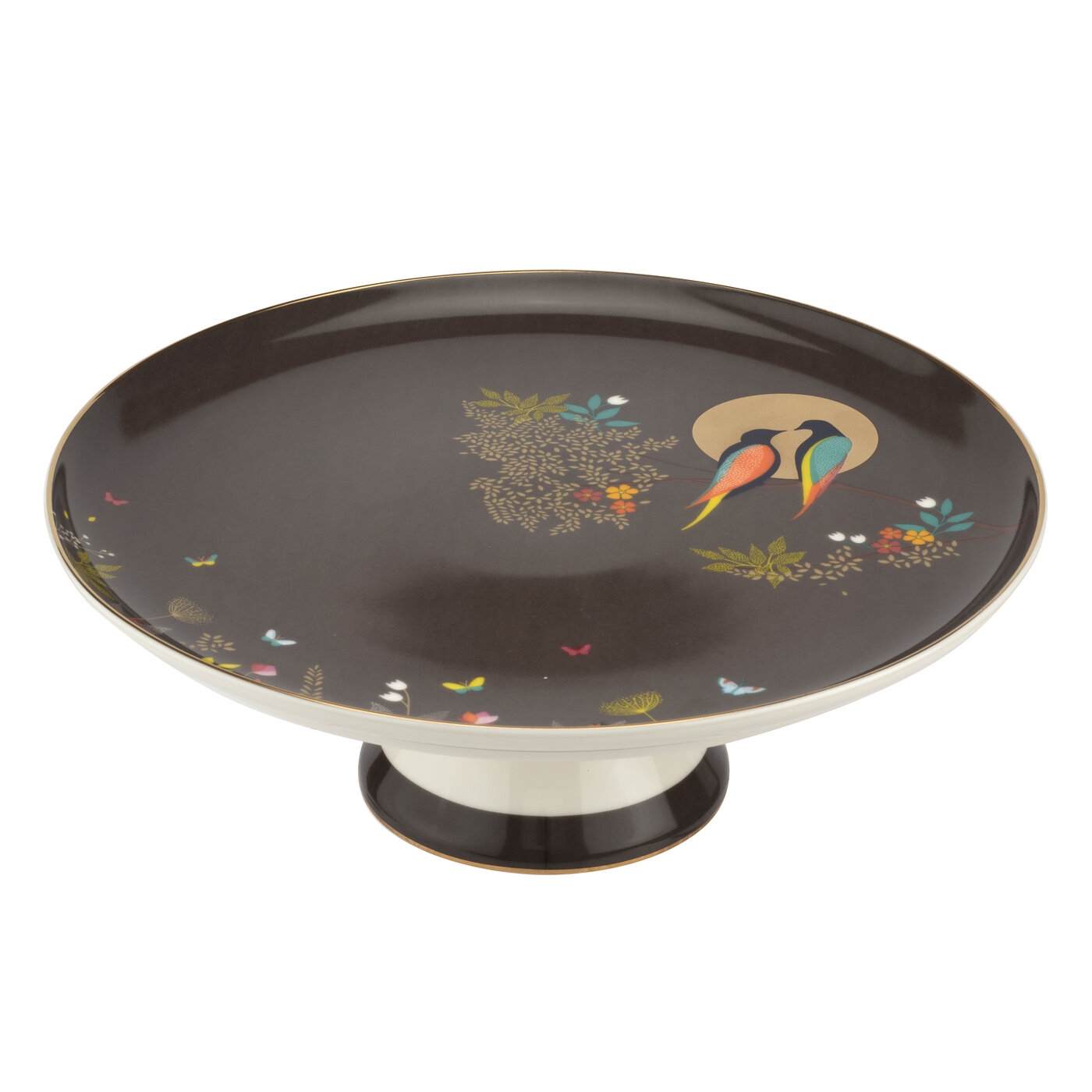 Sara Miller London Chelsea Footed Cake Plate, Dark Grey image number null