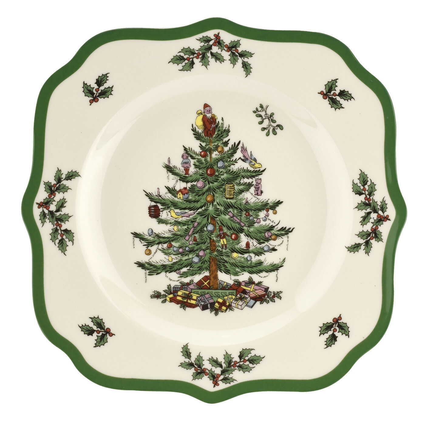 Christmas Tree 9 Inch Scalloped Salad Plate image number null