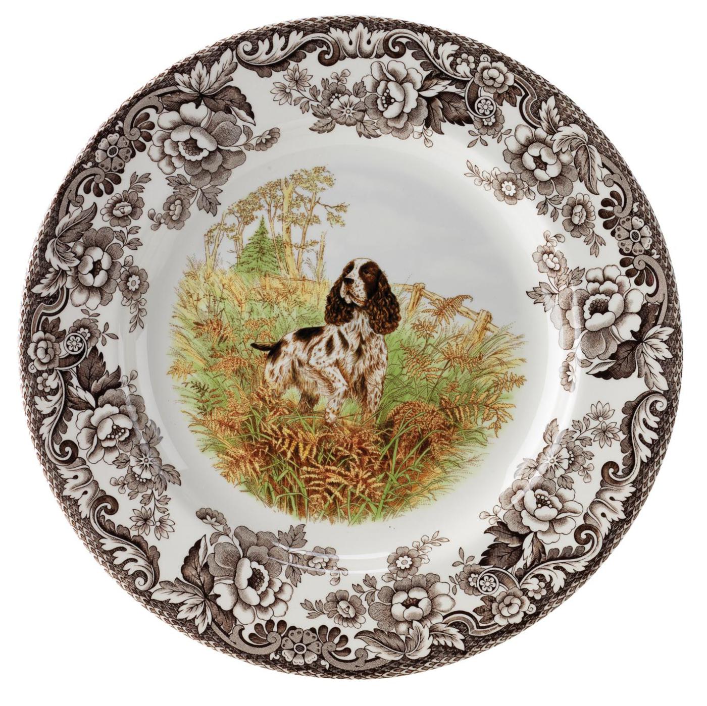 Woodland Salad Plate 8 Inch, English Springer Spaniel image number null