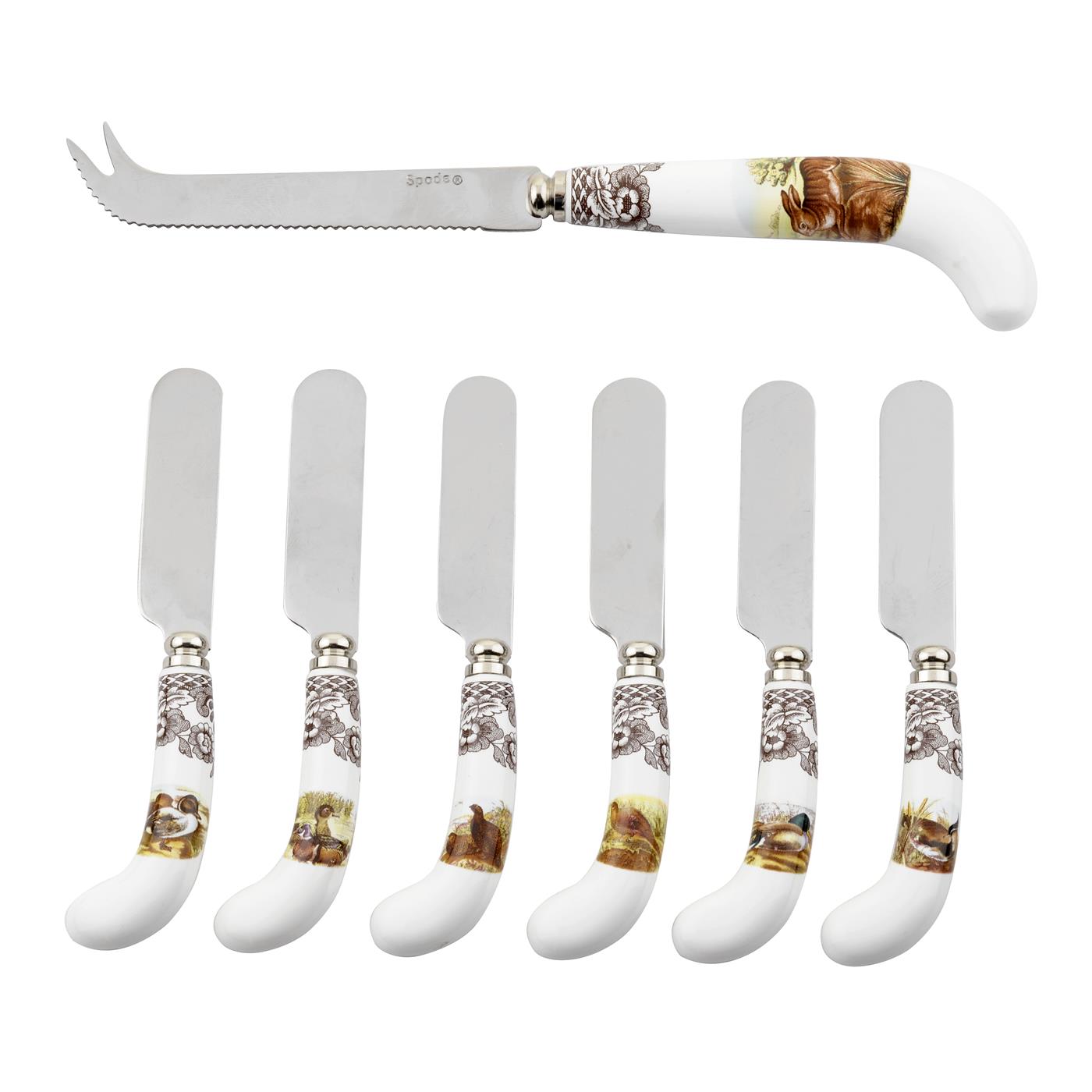 Woodland Cheese Knife and 6 Spreaders (Assorted Motifs) image number null