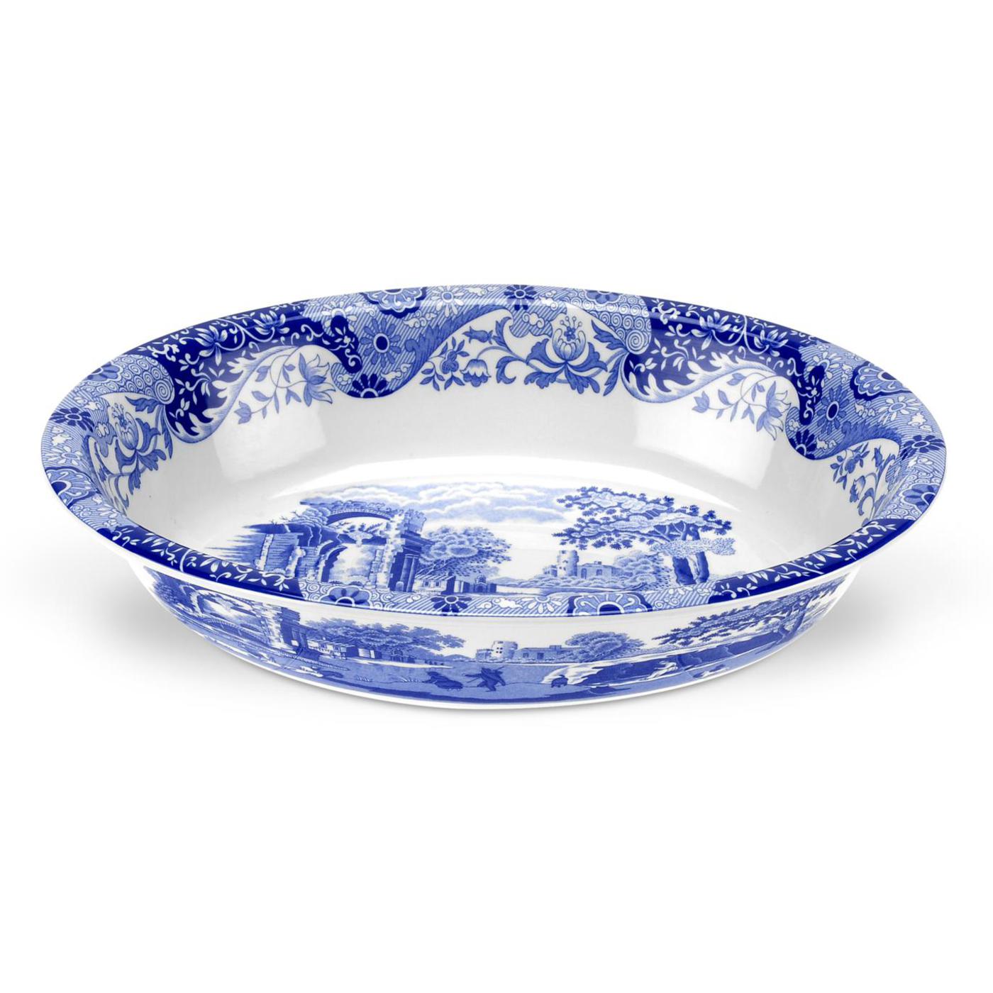 Blue Italian Oval Rimmed Dish image number null