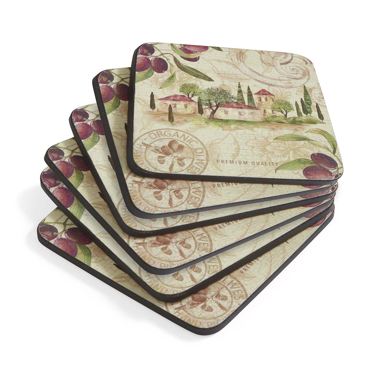 Olive Orchard Set of 6 Coasters image number null