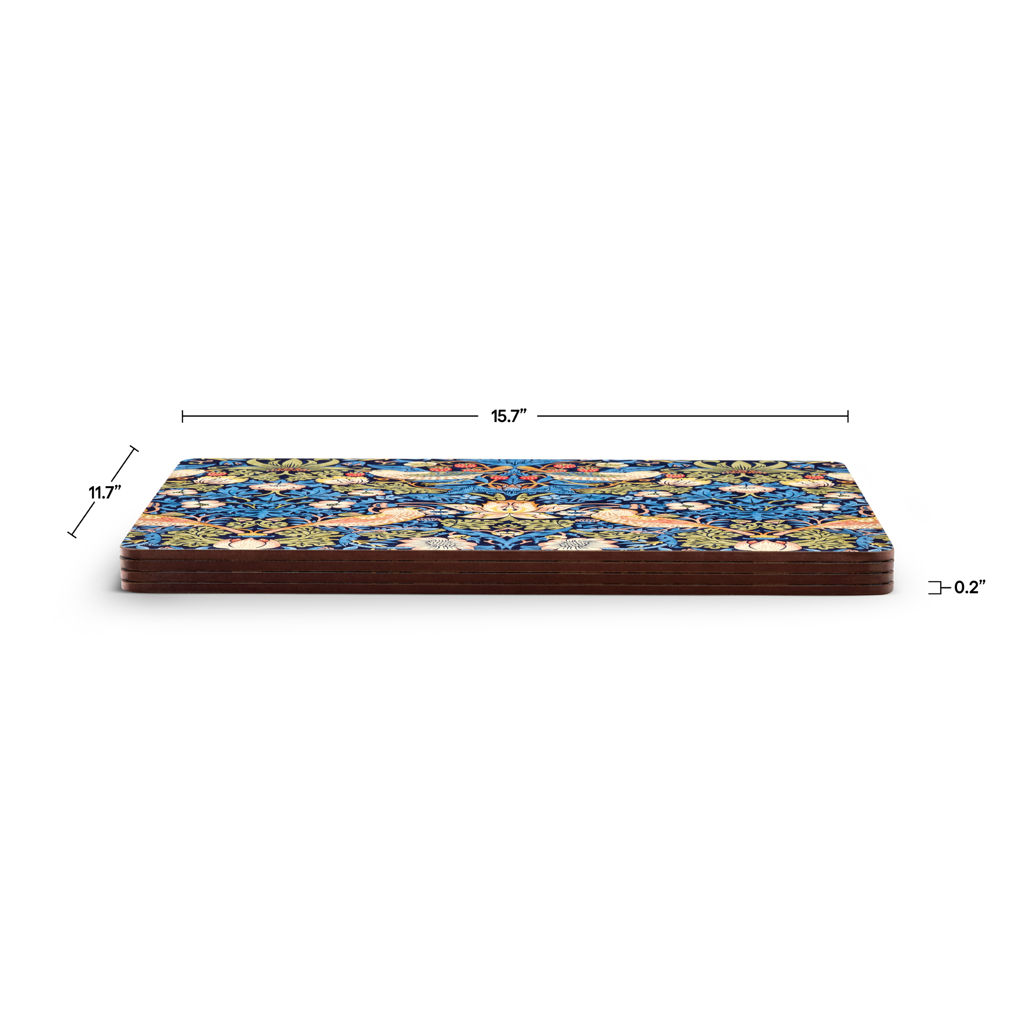 Morris & Co. Strawberry Thief Blue Placemats Set of 4 image number null