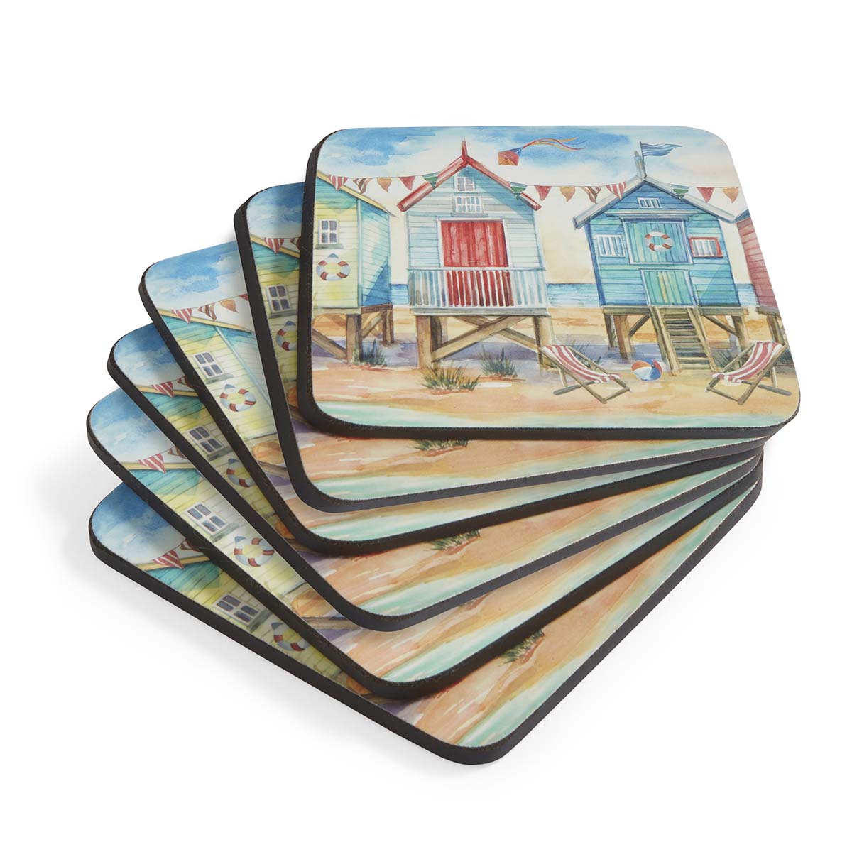 Beach Huts Set of 4 Large Placemats image number null