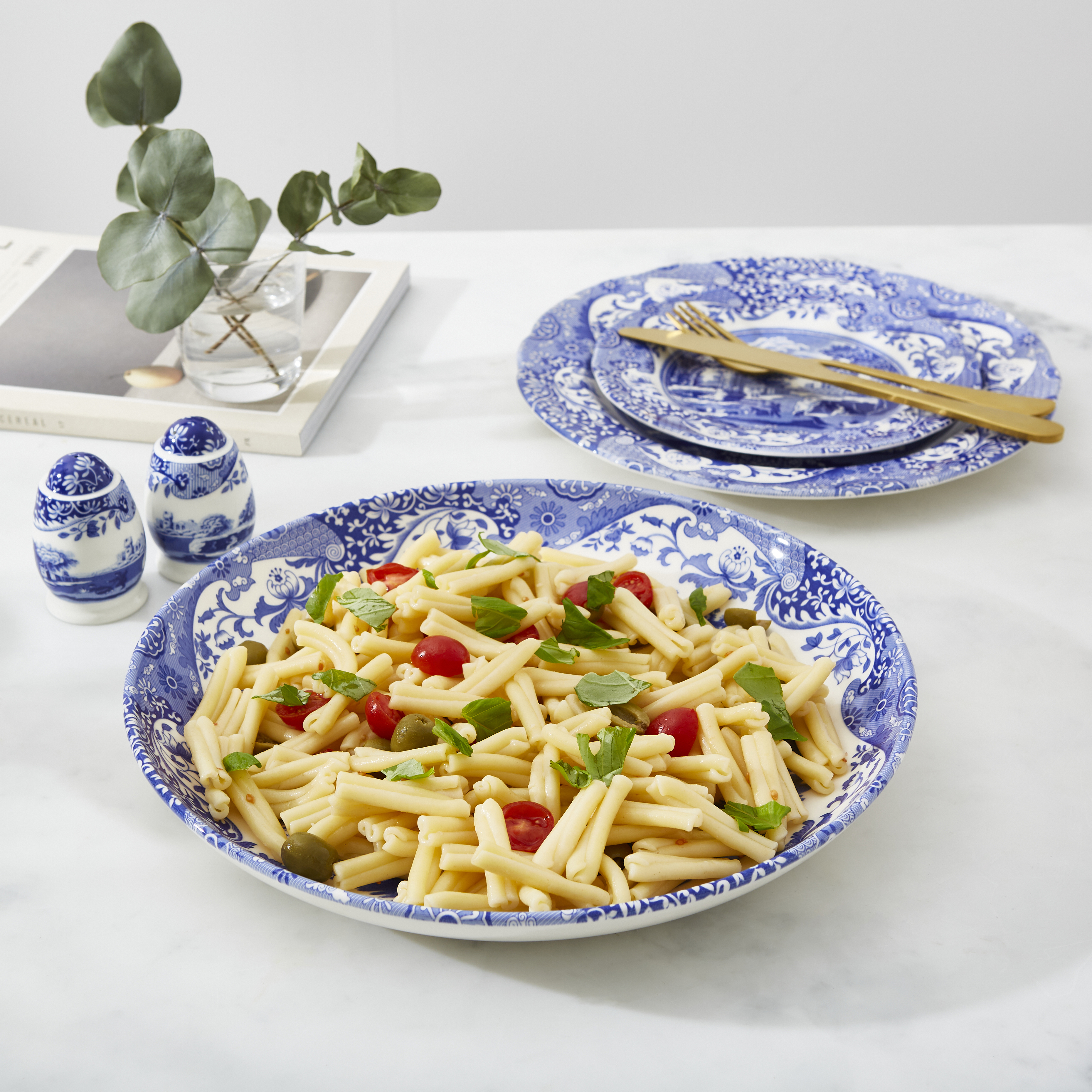 Blue Italian Pasta Serving Bowl (12 Inch)