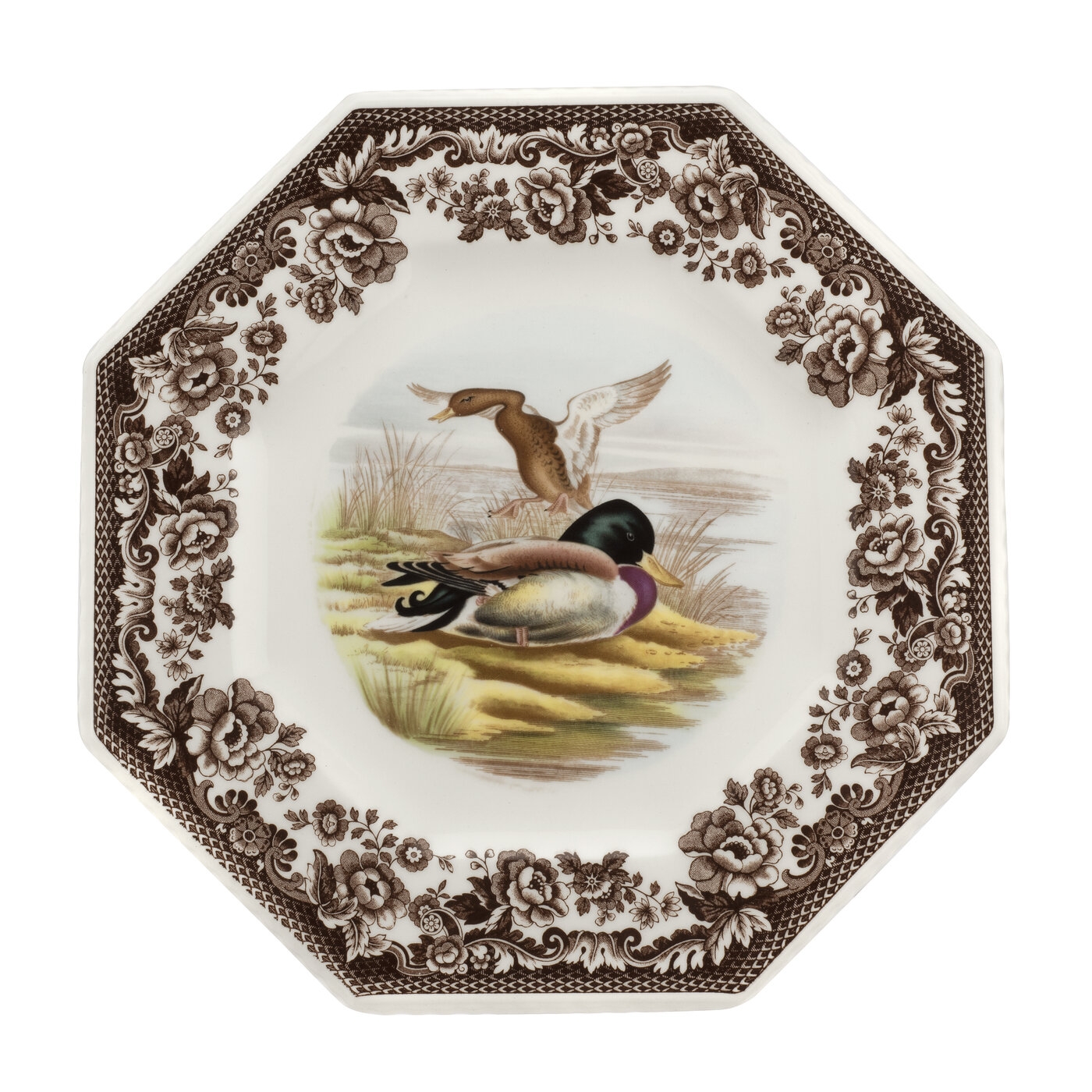 Woodland Octagonal Plate 9.5 Inch, Mallard image number null