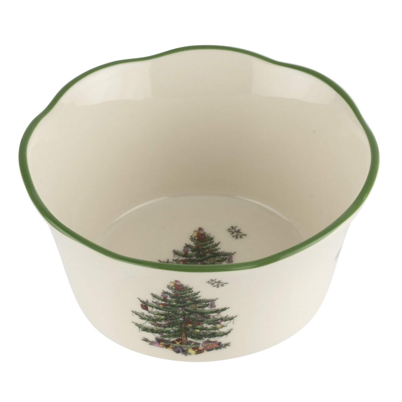 Christmas Tree 6 inch Scalloped Bowl image number null