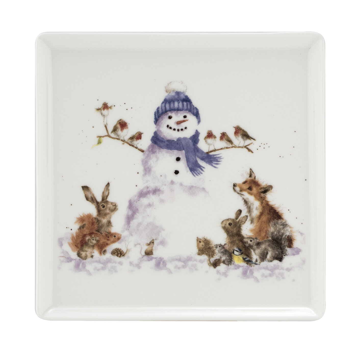 Wrendale Designs Snowman Square Plate image number null