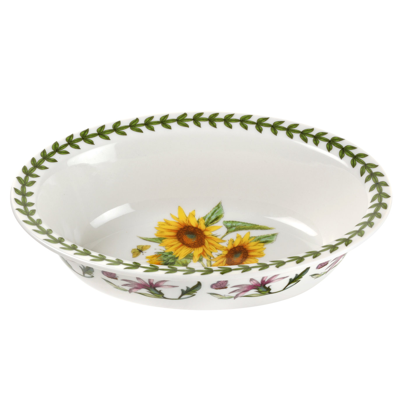 Botanic Garden 8 Inch Oval Pie Dish, Sunflower image number null