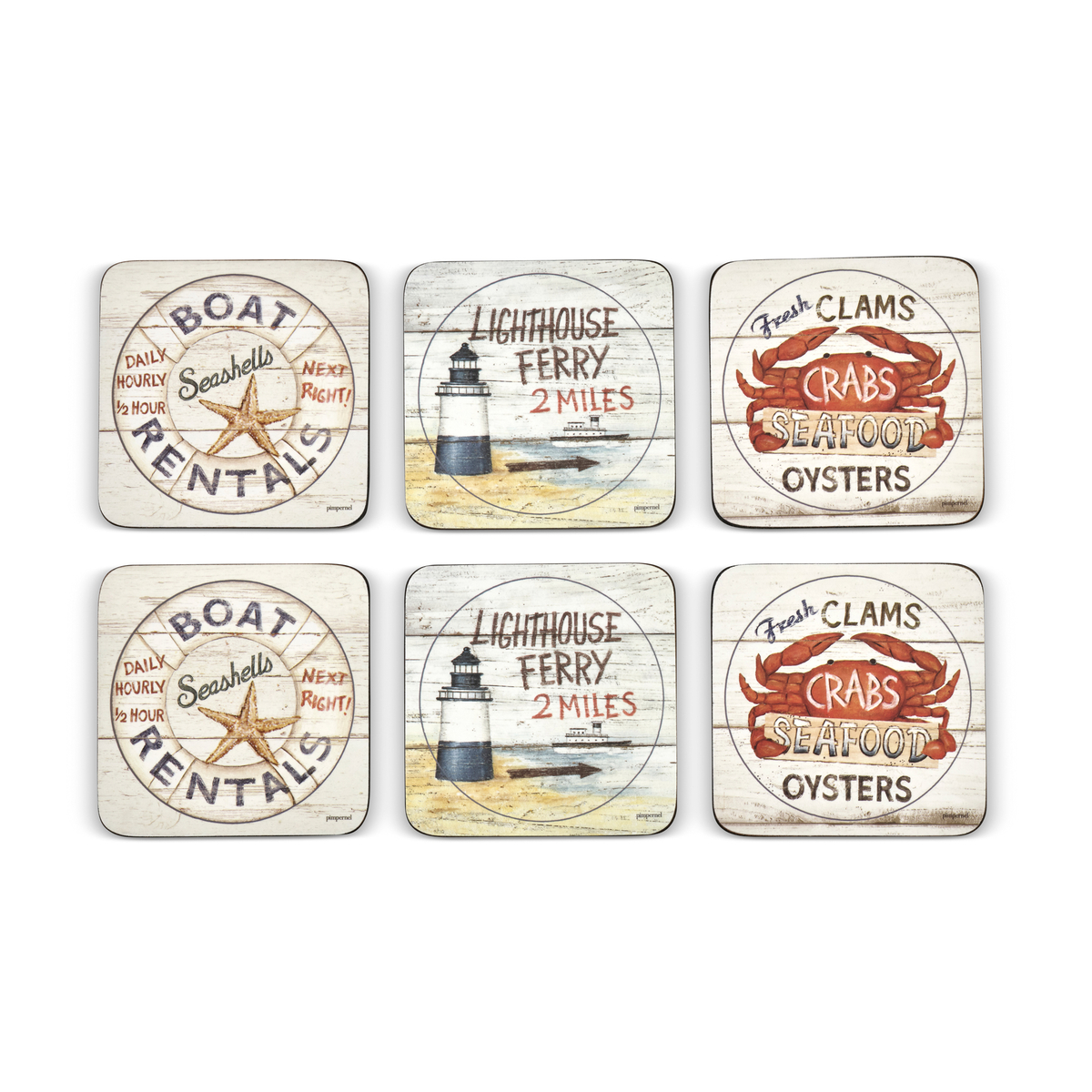 Coastal Signs Coasters Set of 6 image number null