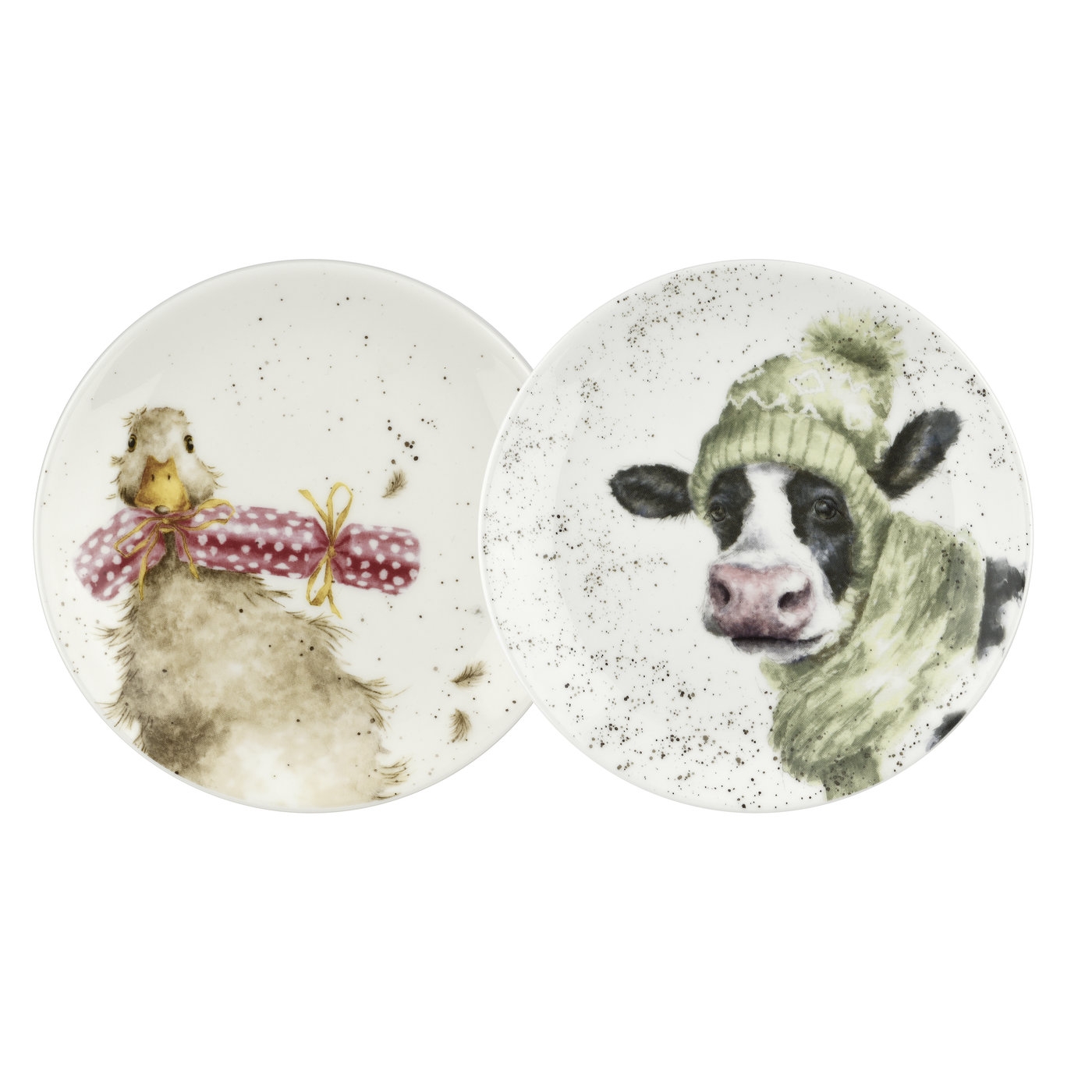 Wrendale Designs Cow & Duck 2 Coupe Plates image number null