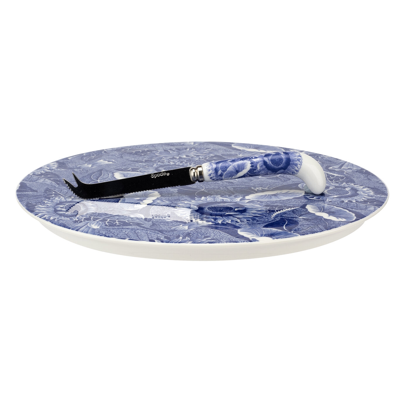Spode Blue Room Sunflower 2 Piece Cheese Plate with Knife image number null