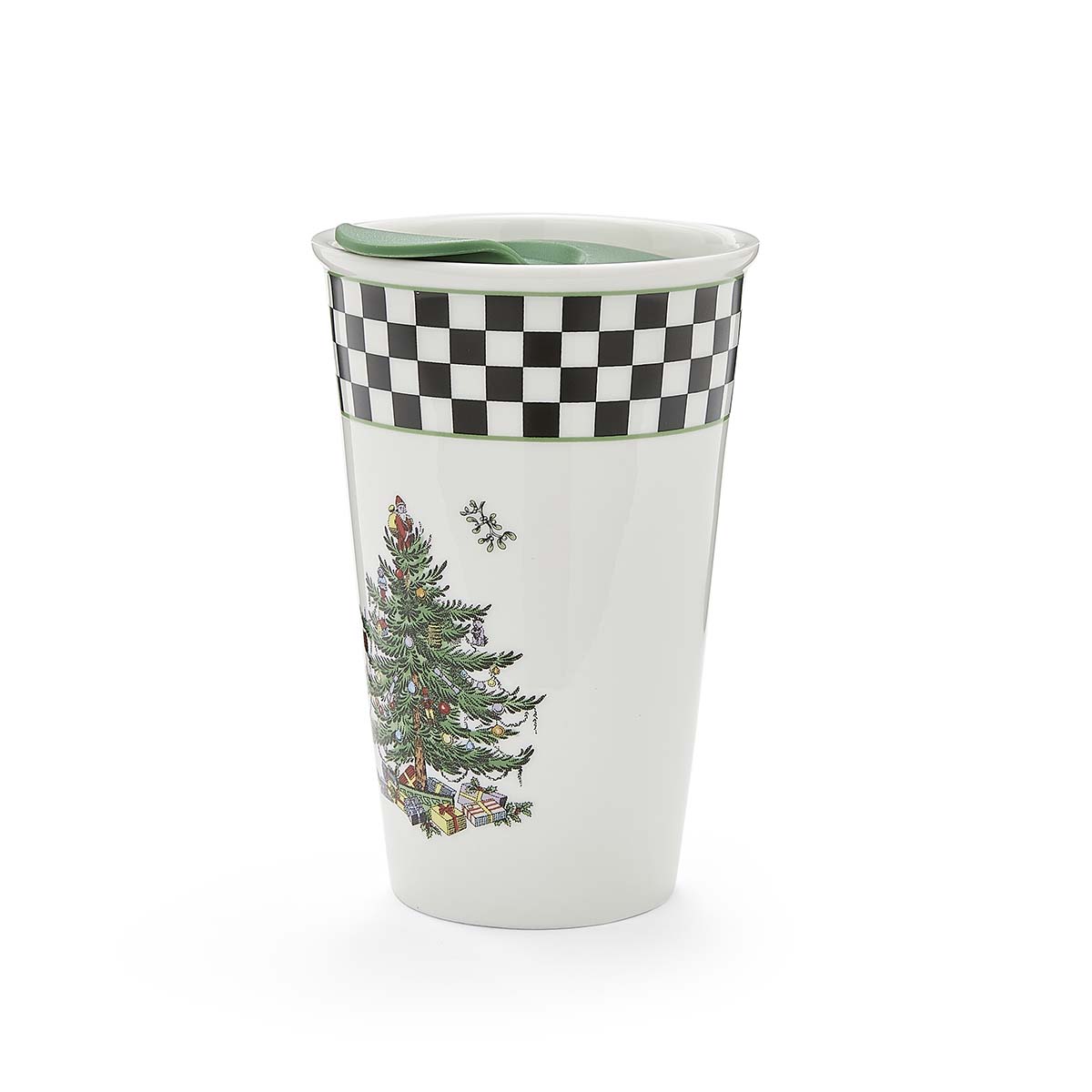 Christmas Tree Black & White Travel Mug image number null