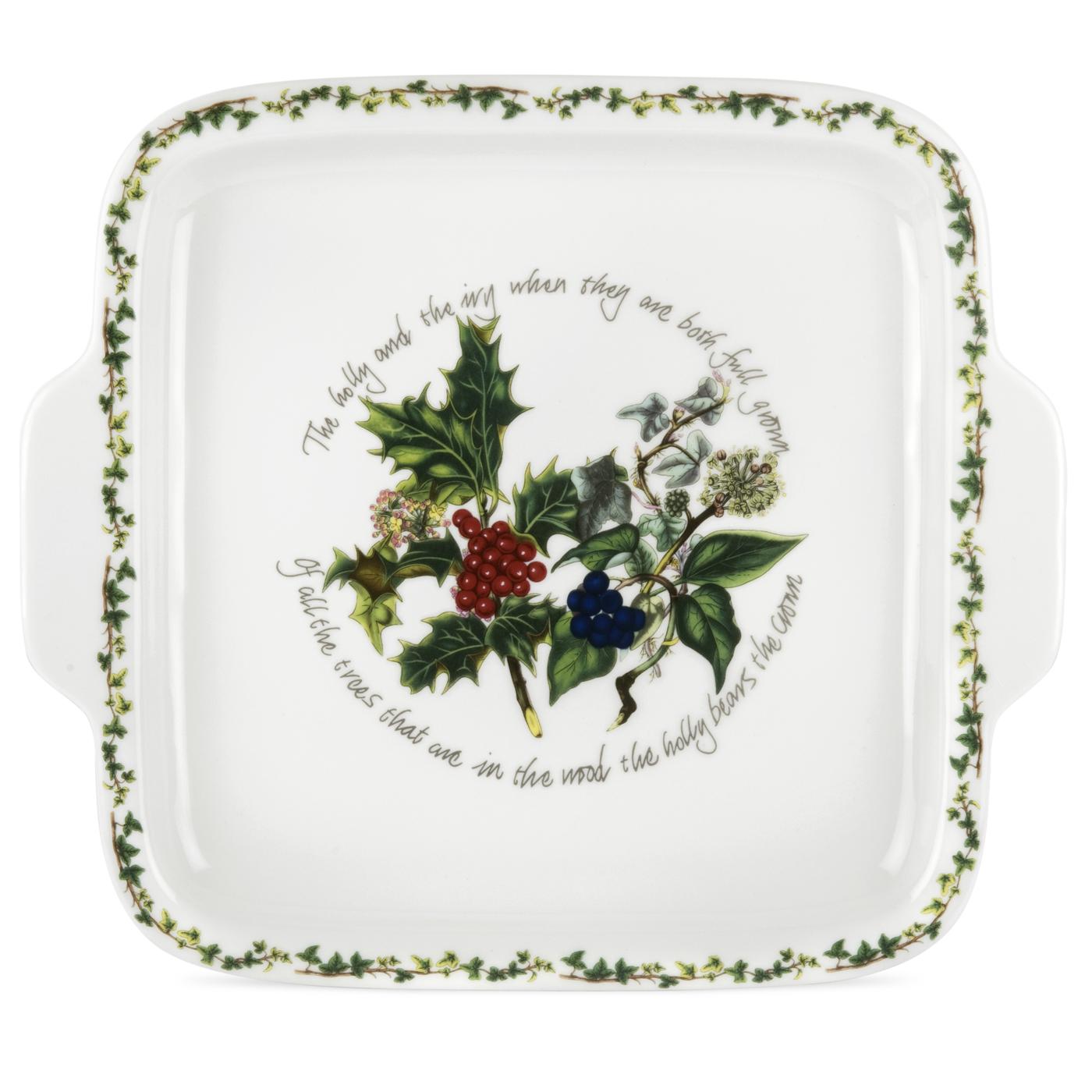 The Holly and the Ivy Square Cake Plate image number null