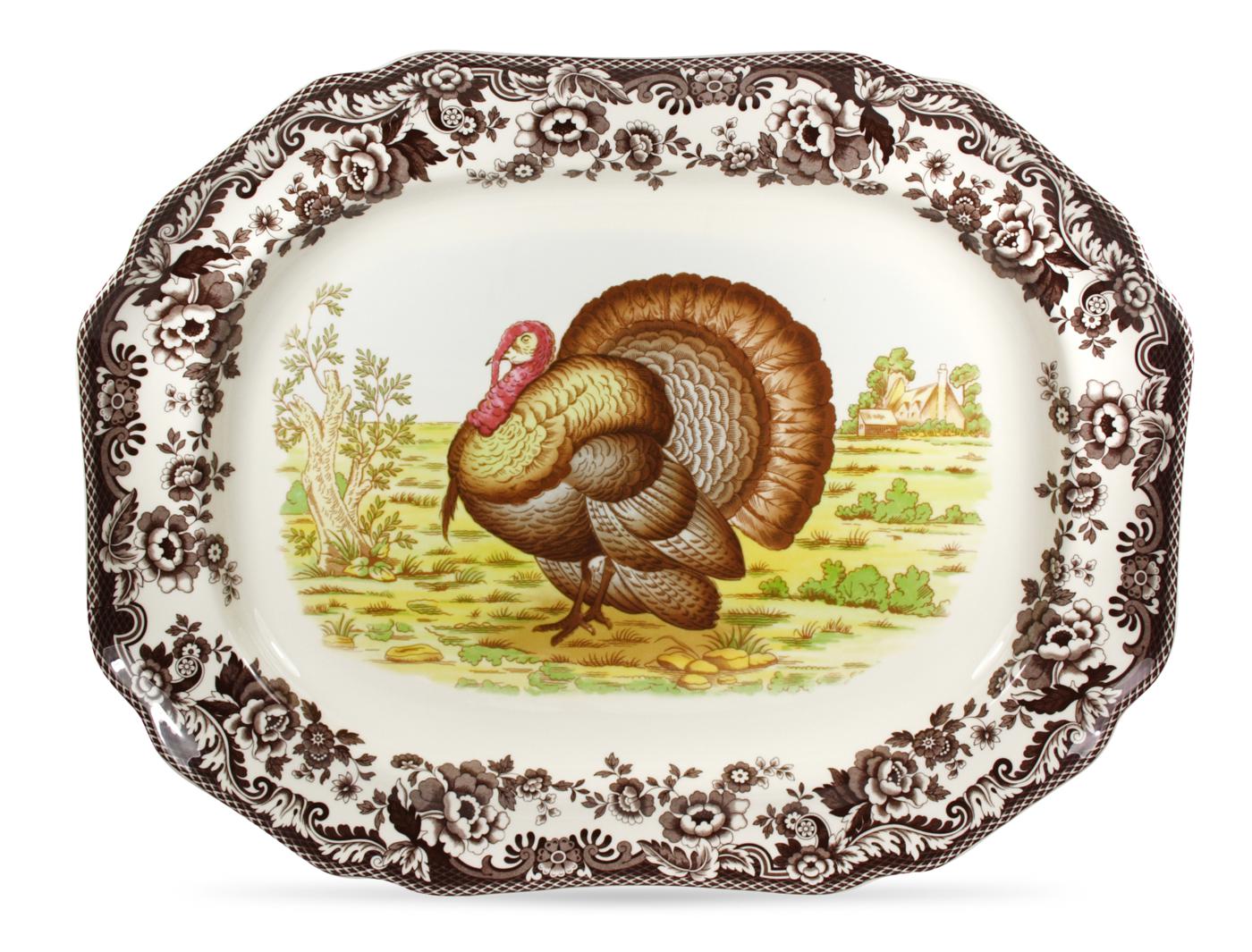 Woodland Octagonal Platter 19 Inch (Turkey) image number null