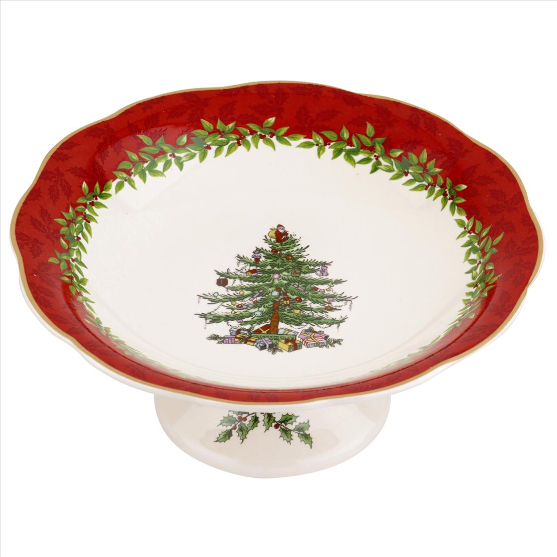 Spode Christmas Tree Annual Footed Candy Dish Spode